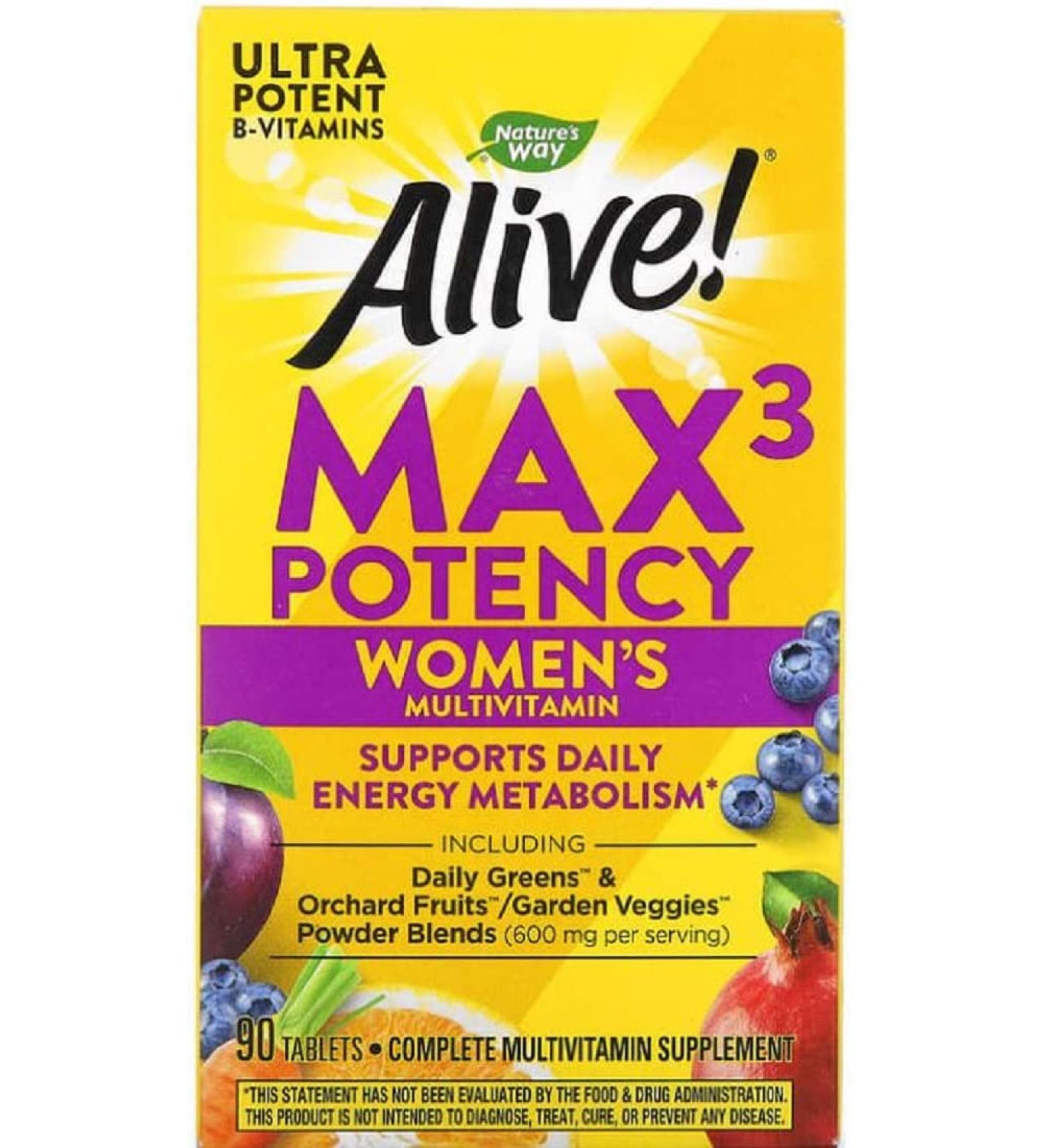 Nature's Way Alive! Max3 Daily Women's Multivitamin - 90 Tablets for Optimal Health - Buy Online on GoSupps.com
