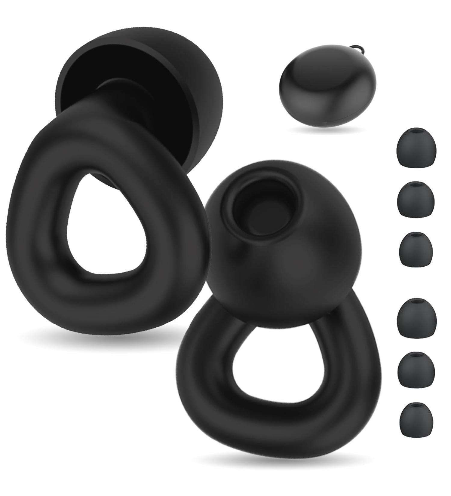 Best Ear Plugs for Sleeping | Noise Cancelling Reusable Soft Silicone Earplugs (33 dB) | XS/S/M/L Sizes & Case for Snoring Concerts Focus Travel - Buy Online on GoSupps.com