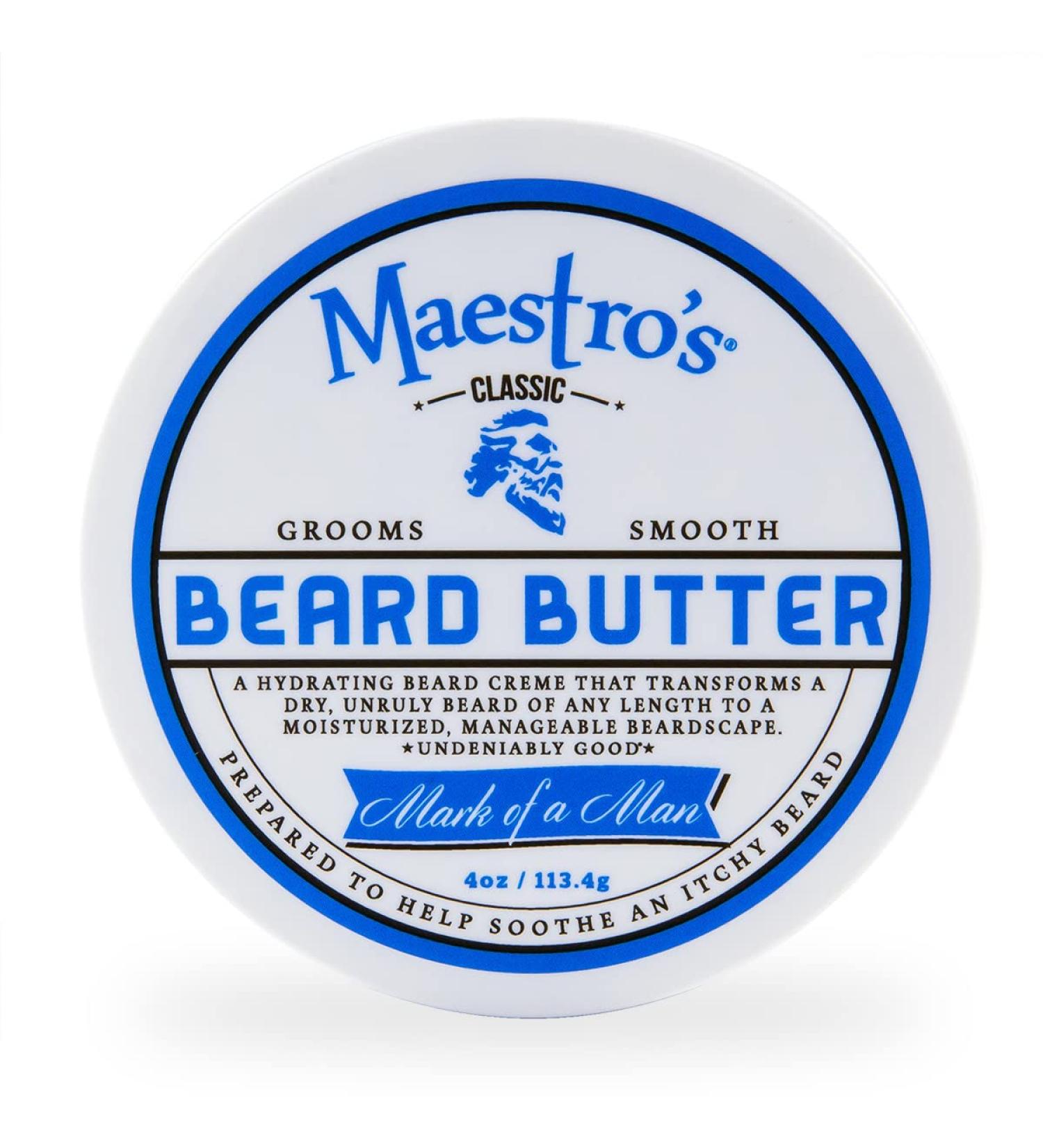 Maestro's Classic Beard Butter | Mark of a Man Blend | 4 oz (Pack of 1) - Buy Online on GoSupps.com