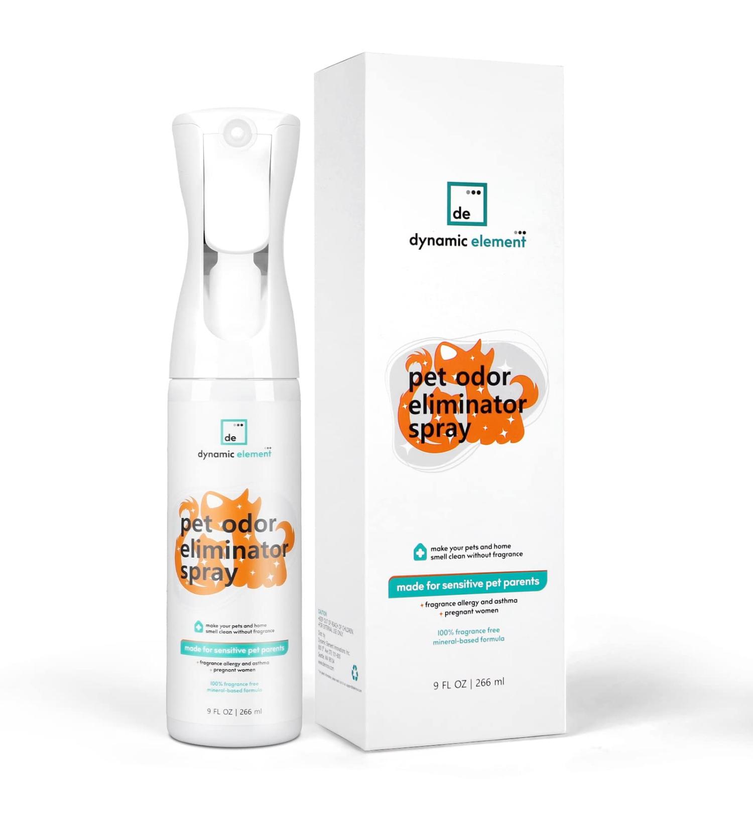 Dynamic Element Pet Odour Eliminator Spray - 9 Fl Oz - Mineral Formula for Strong Odours - Carpet Smell Freshener - Unscented Remover for Dog & Cat Urine on Carpet - Buy Online on GoSupps.com