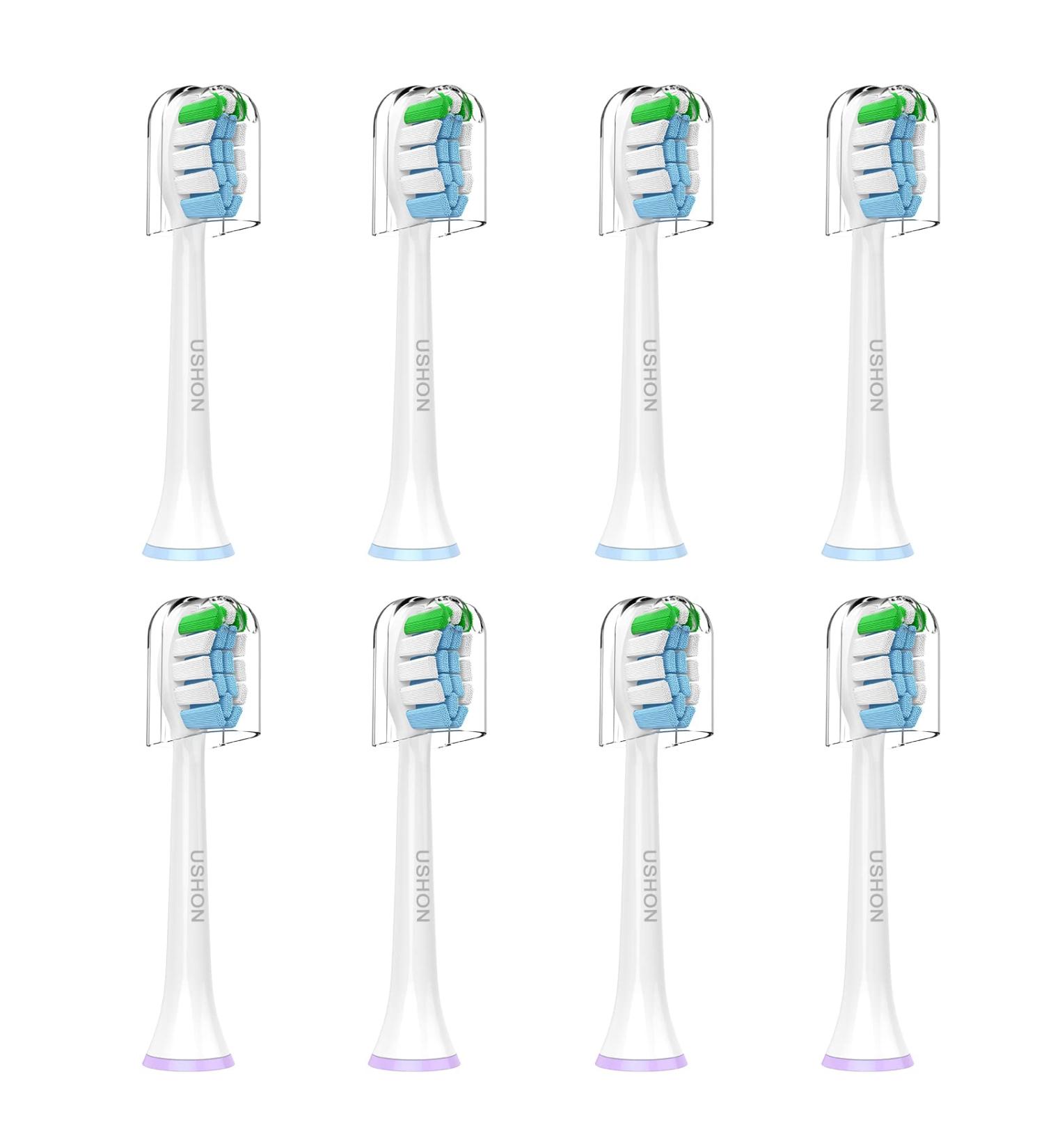 USHON 8 Pack Replacement Toothbrush Heads for Philips Sonicare | Compatible with Snap-on Electric Toothbrushes | Phillips Sonicare Click-on Brush Heads - Buy Online on GoSupps.com