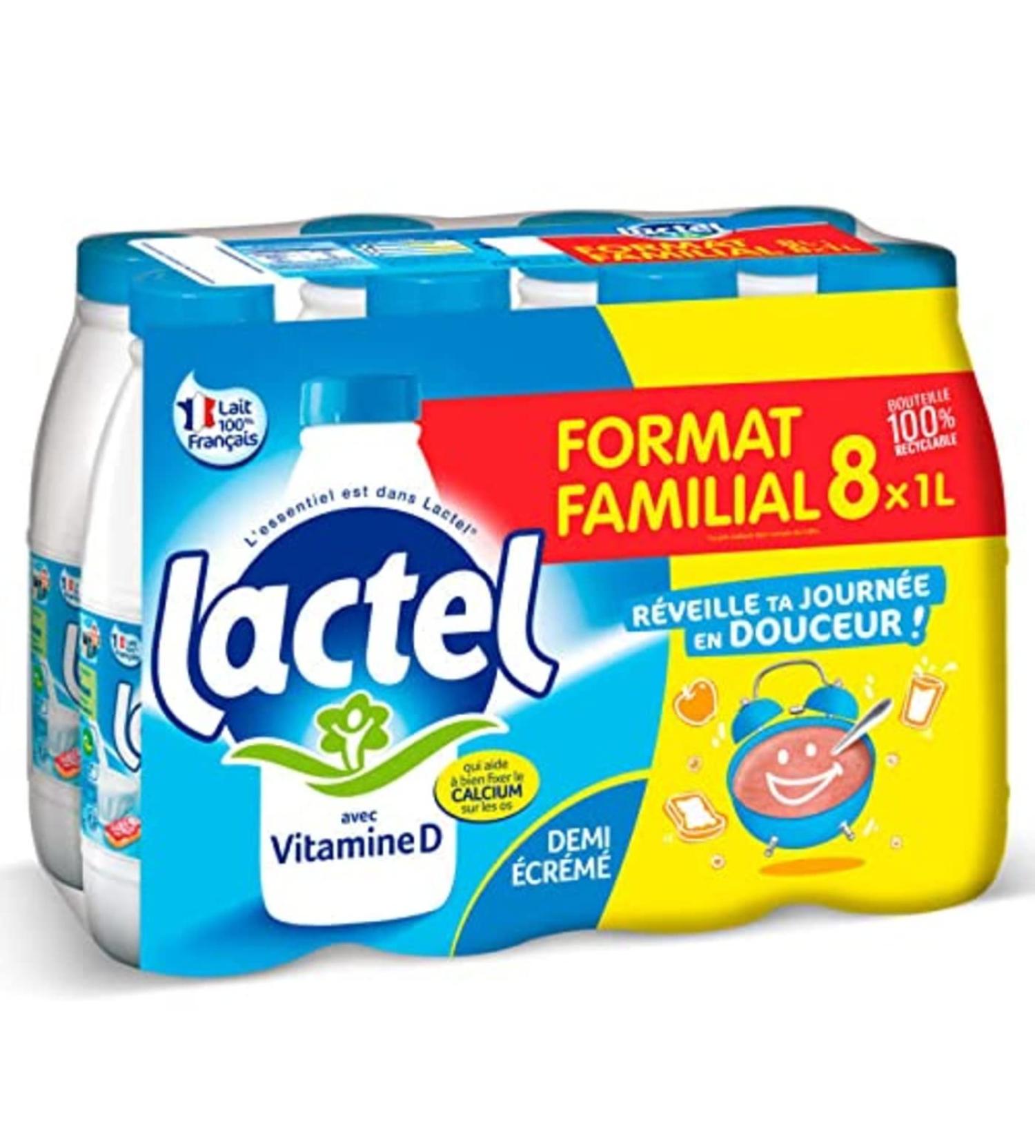 Lait Lactel demi crem - 8 x 1 L