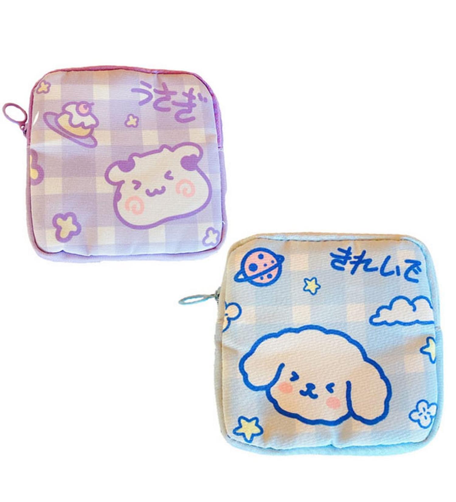 AOOPOO 2-Pack Portable Women's Bandages Storage Box | Floor Organizer for Women & Teens | Feminine Menstruation Pocket Bag - Purple & Blue - Buy Online on GoSupps.com