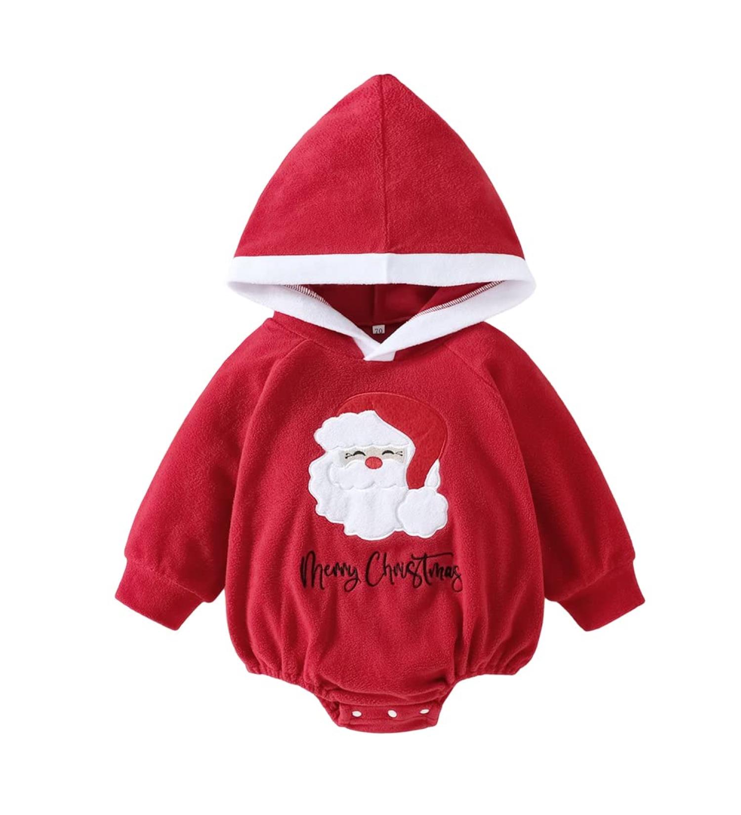 PythJooh Baby Christmas Romper | Merry Santas Hoodie Costume for Infants 0-24M - Buy Online on GoSupps.com