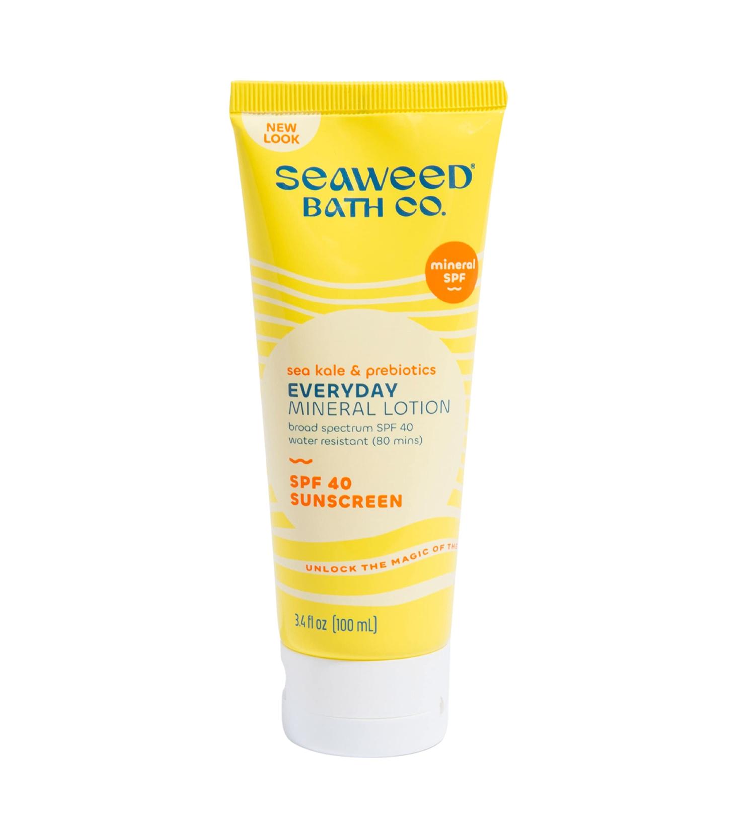 Seaweed Bath Co. Mineral SPF 40 Sunscreen Lotion - 3.4 oz | Broad Spectrum, Vegan, Paraben-Free - Buy Online on GoSupps.com