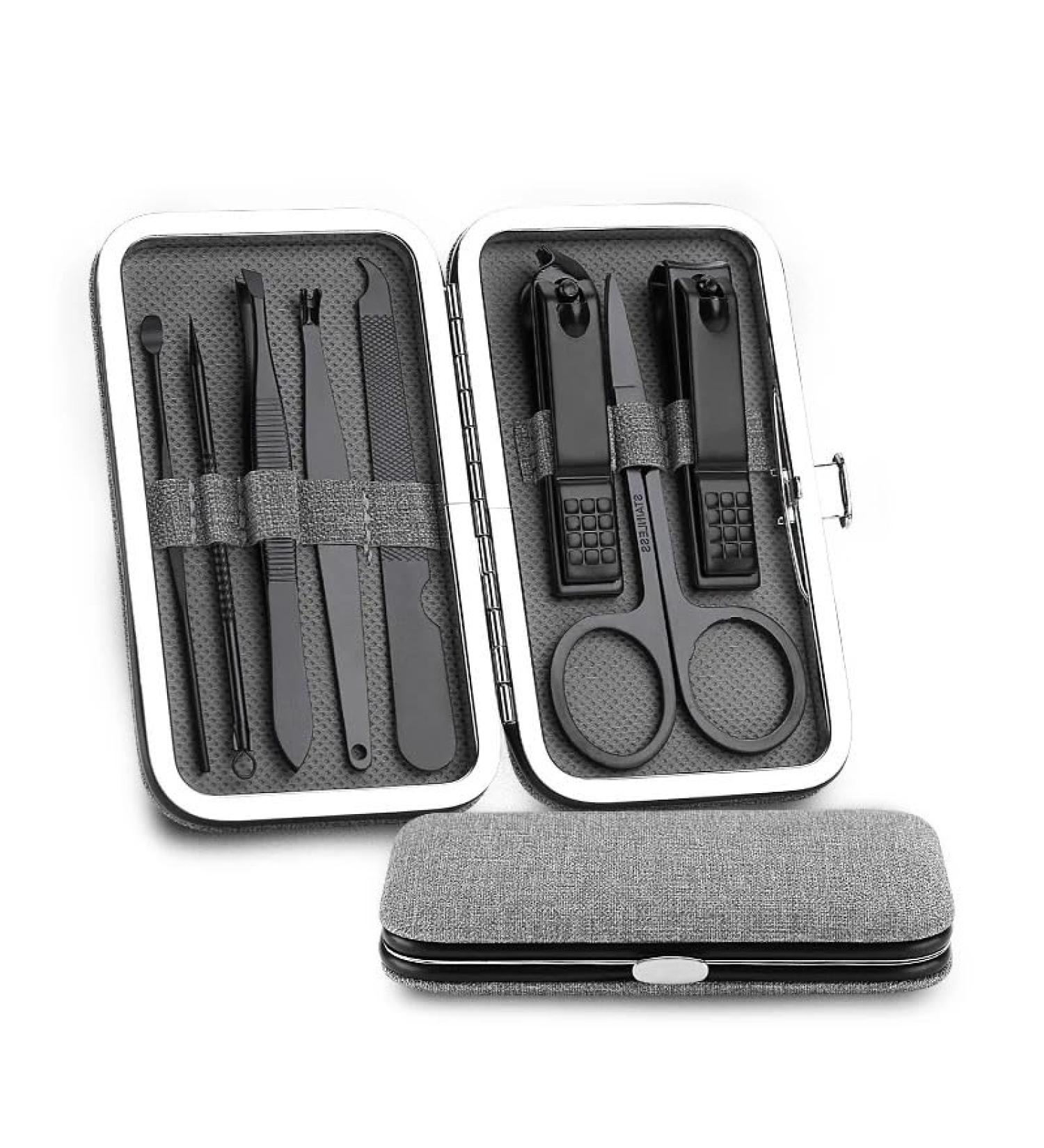 Stainless Steel Nail Scissors Set Household Men and Women Special Nail Clippers Manicure Beauty Tools 8 Piece Portable Household(Gris) - Buy Online on GoSupps.com