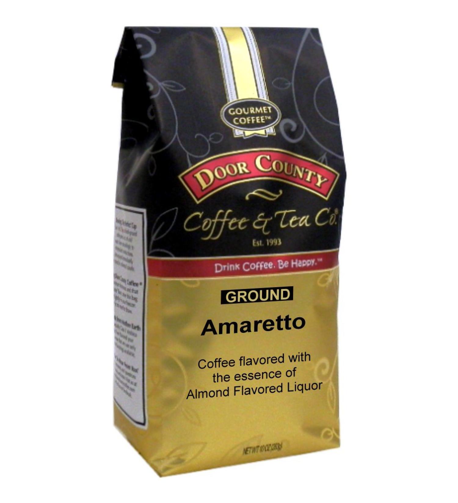 Door County Coffee Amaretto Flavored Ground Coffee 10 oz Bag - Medium Roast - Buy Online on GoSupps.com