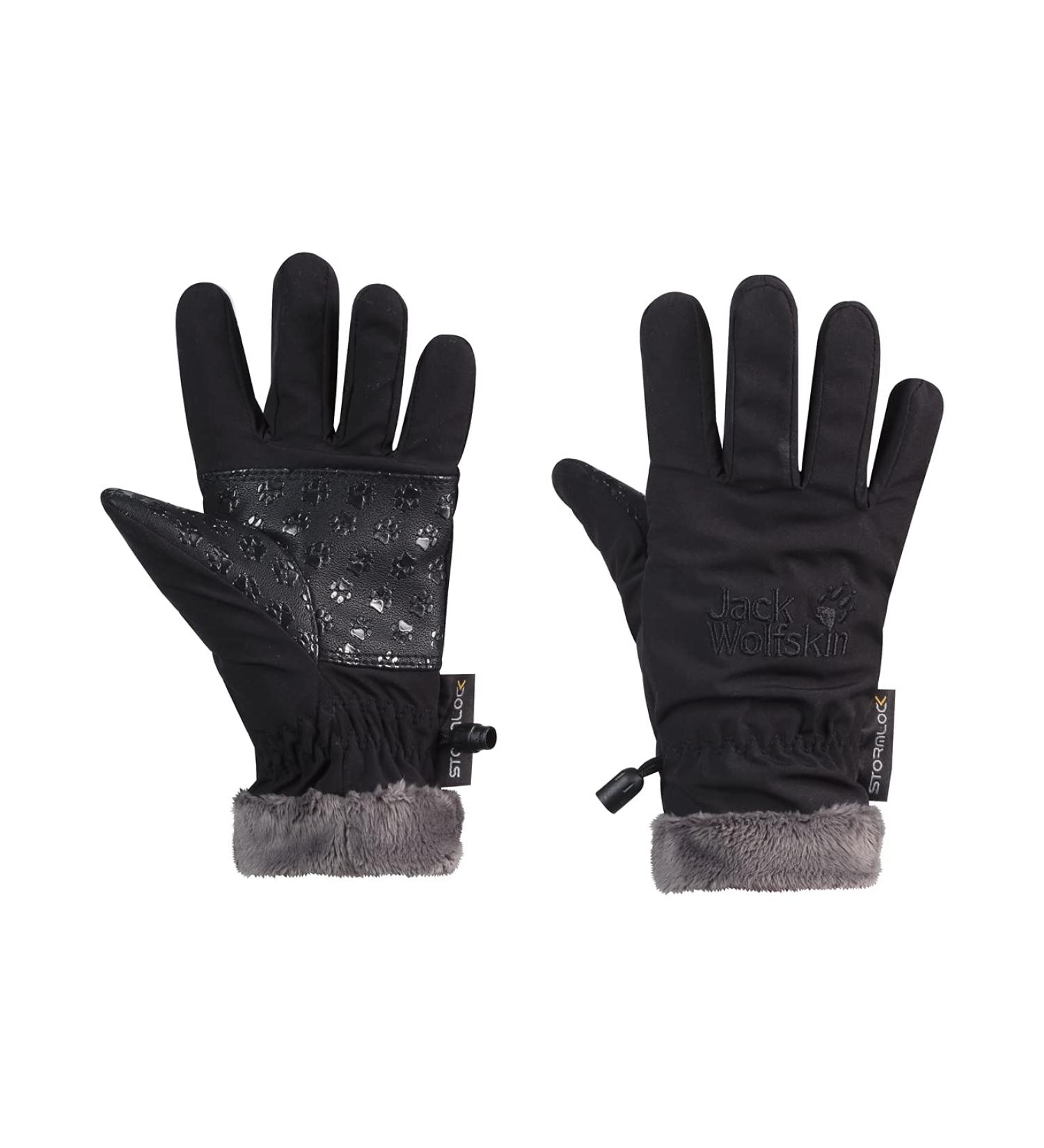 Jack Wolfskin Kids Windproof Softshell Gloves - Black Size 116 | International Shipping Available - Buy Online on GoSupps.com