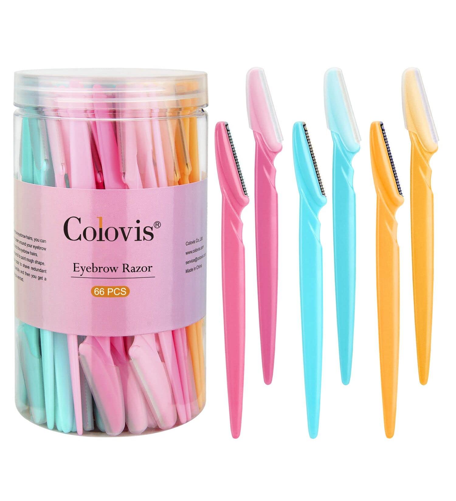 66PCS Eyebrow and Face Razor Set for Men and Women - Hair Trimmer and Shaver with Protective Cover - Safe and Easy-to-Use - Buy Online on GoSupps.com