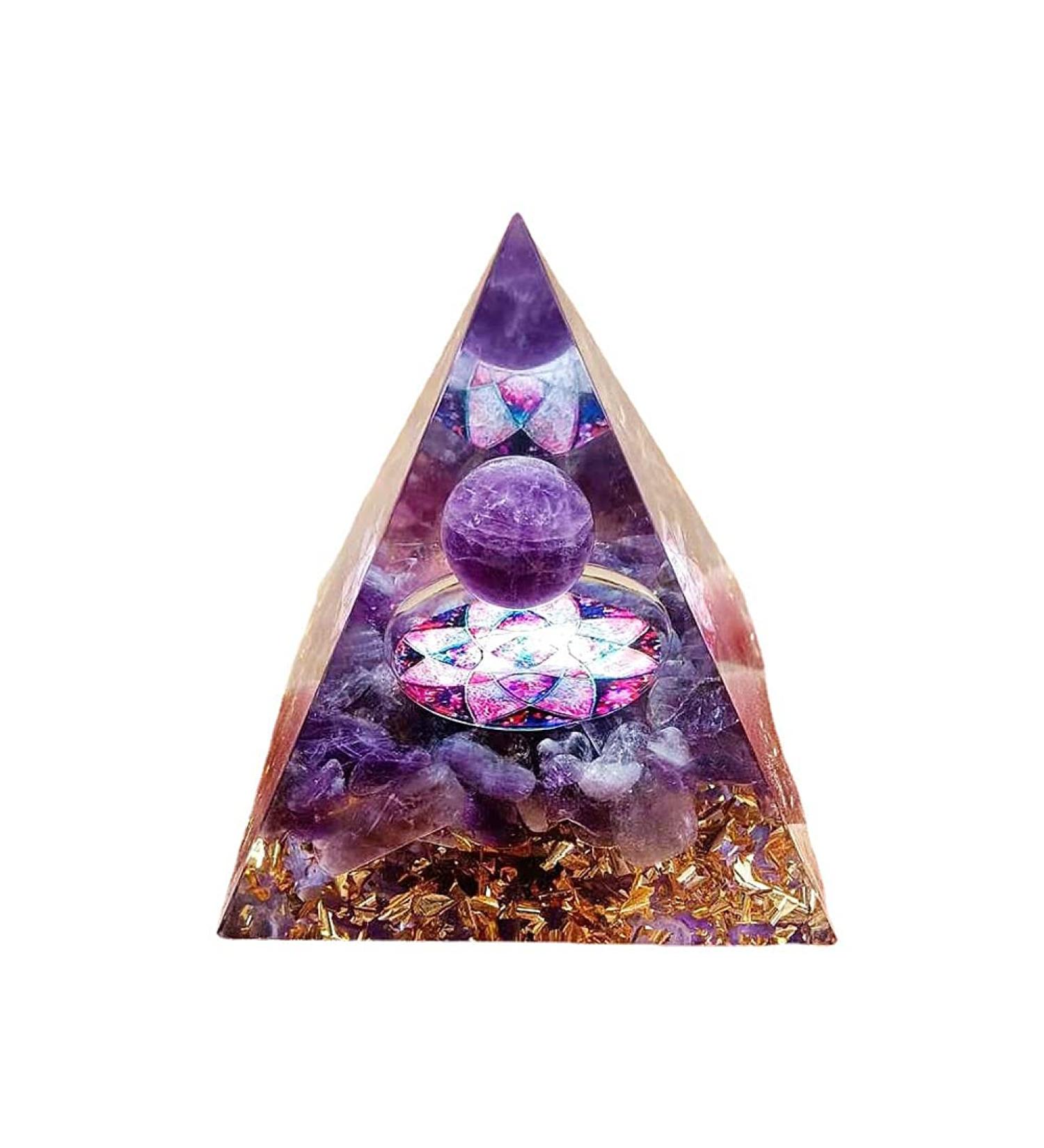 Ycingcheng 6cm Pyramid Orgon Crystal Energy Tower for Healing, Chakra Balance, and Immune System Boost - Buy Online on GoSupps.com