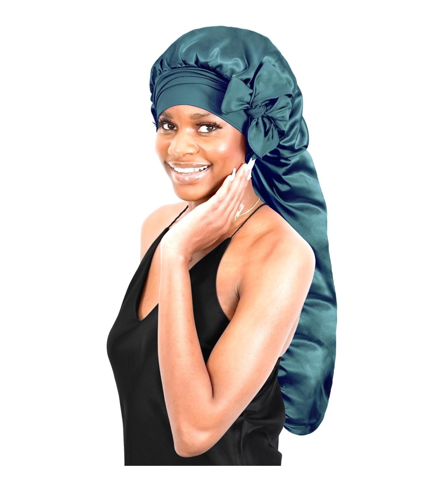Bonnet Queen Satin Silk Sleeping Cap Adjustable Ladies Night Hair Care Curler for Curly Long Hair | Mr. Motorship - Buy Online on GoSupps.com