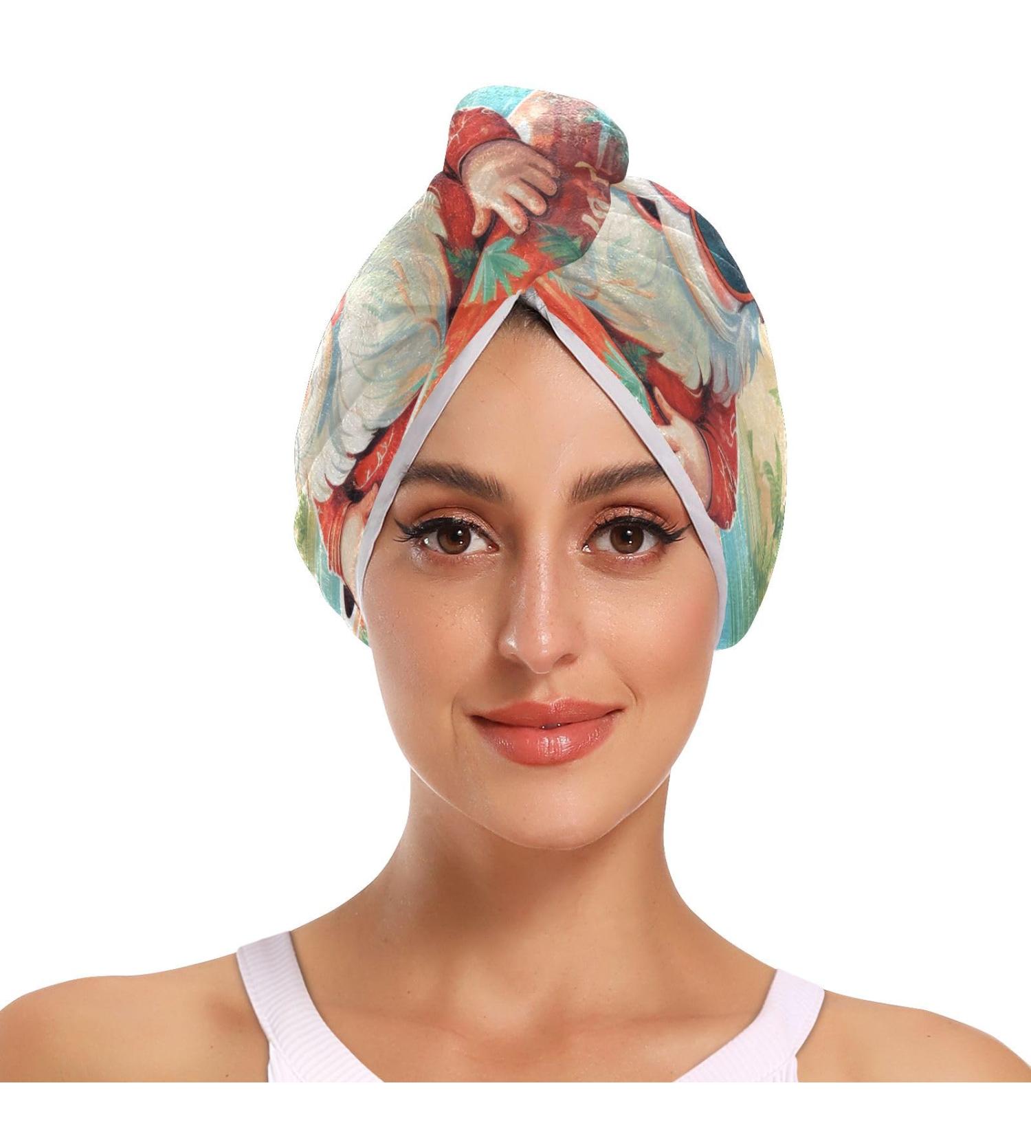 Beach Swimming Dwarf Hair Towel 2 Pack - Super Absorbent Quick Dry Hair Turbans for Women & Girls | Perfect Travel Hair Towels - Buy Online on GoSupps.com