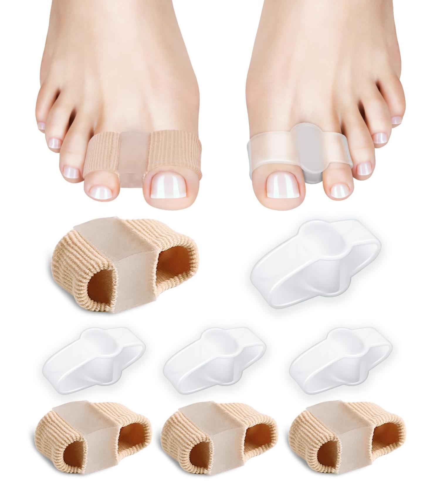 GRODE Bunion Toe Separators - Soft Gel Bunion Corrector for Women Men - Toe Spacers for Feet - Elasticity Hammer Toe Straightener - 4 Nylon + 4 Gel - Buy Online on GoSupps.com