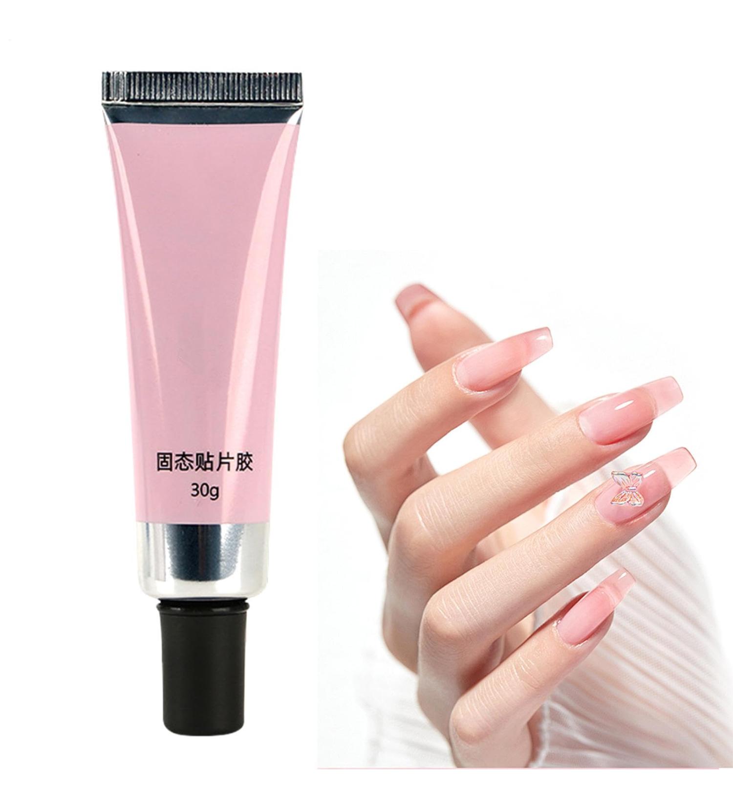 Press On Nail Glue Nail Glue Gel - 30g Clear Gel for Solid Nails | UV Gel Glue Super Strong Nail Pressure Adhesive Long Lasting for Home - Buy Online on GoSupps.com