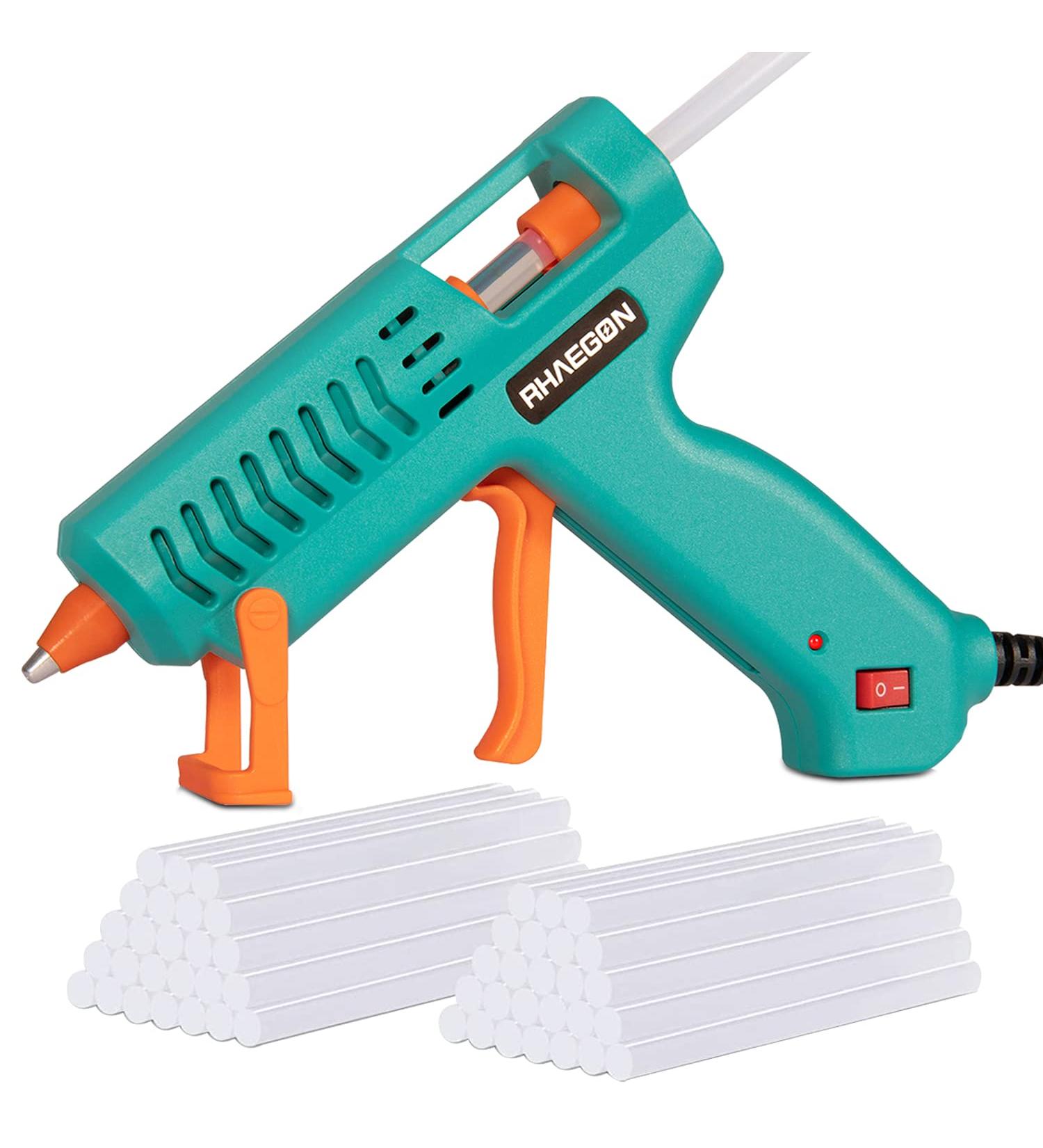 RHAEGON 60W Hot Glue Gun Kit for Crafting & Repairs | Drip-Free & Leakage-Proof Design with 50 Glue Sticks (7mmx130mm) - Buy Online on GoSupps.com