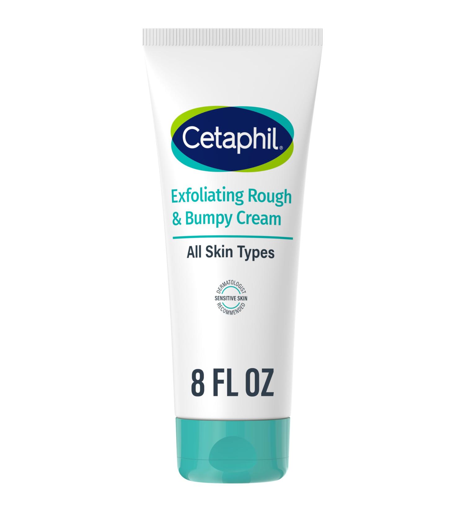 Cetaphil Exfoliating Rough & Bumpy Cream Lightweight Cream for All Skin Types 8 oz Tube 20% Urea Gently Exfoliates Refines Skin Texture Dermatologist Recommended Brand - Buy Online on GoSupps.com