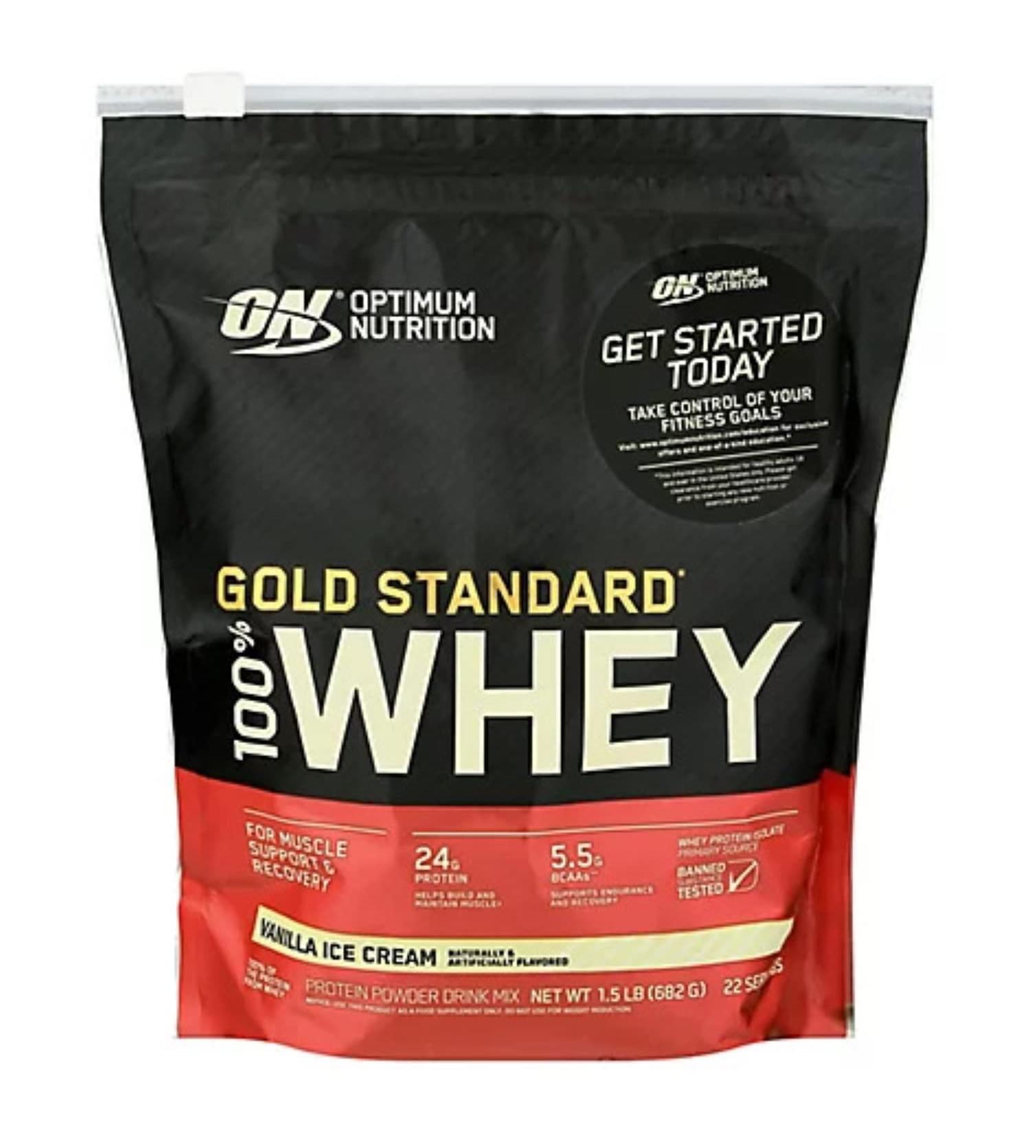 ON Gold Standard 100% Whey Protein - 24 Grams of Protein Per Scoop 5.5 Grams of Naturally Occurring BCAA 22 Servings Per Container (Vanilla Ice Cream) 682 g (Pack of 1) - Buy Online on GoSupps.com