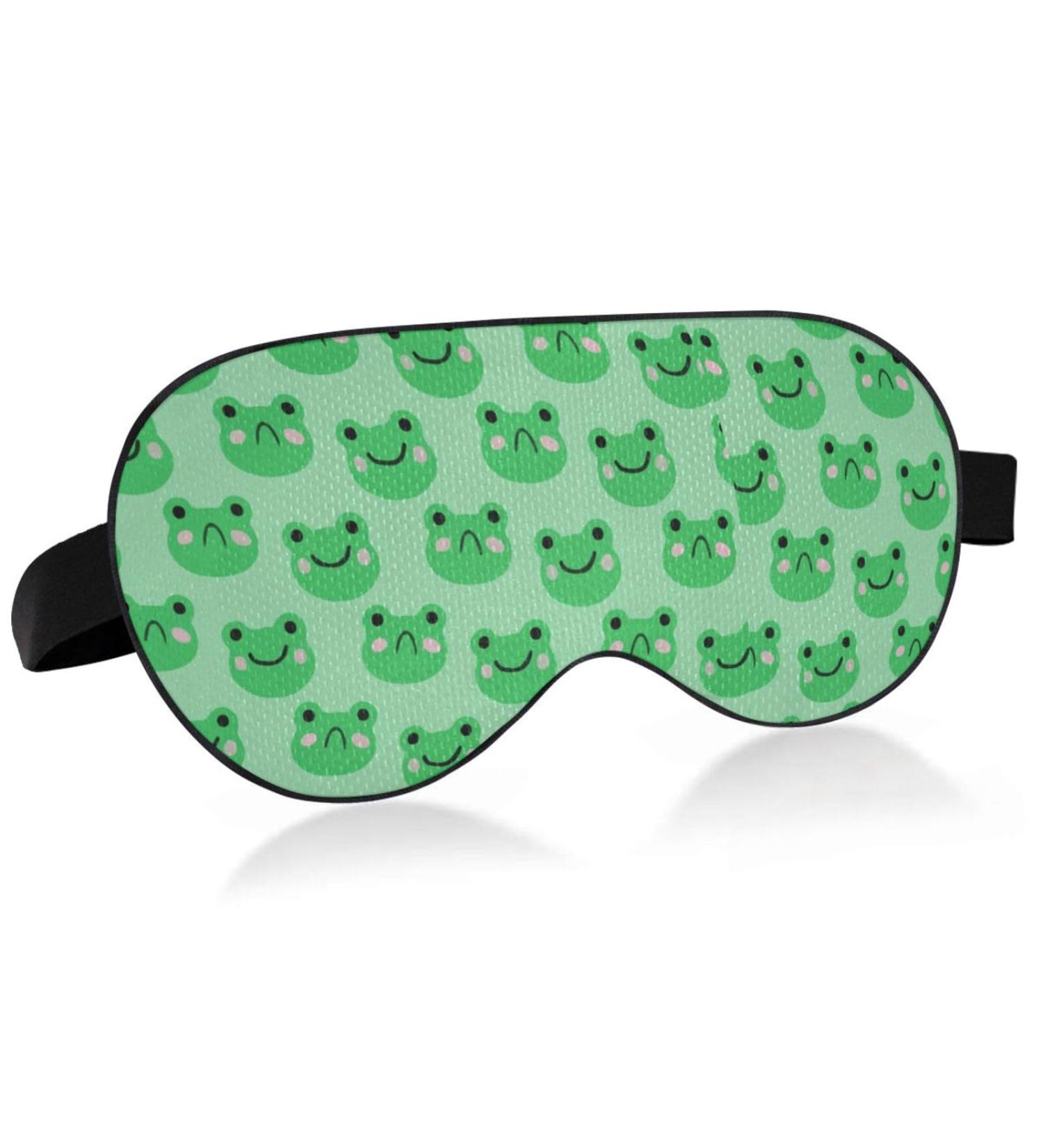 Haskirky Light Blocking Eye Mask - Adjustable Breathable Sleep Mask for Men and Women - Ideal for Travel, Yoga, Meditation - Cartoon Frog Green - Buy Online on GoSupps.com