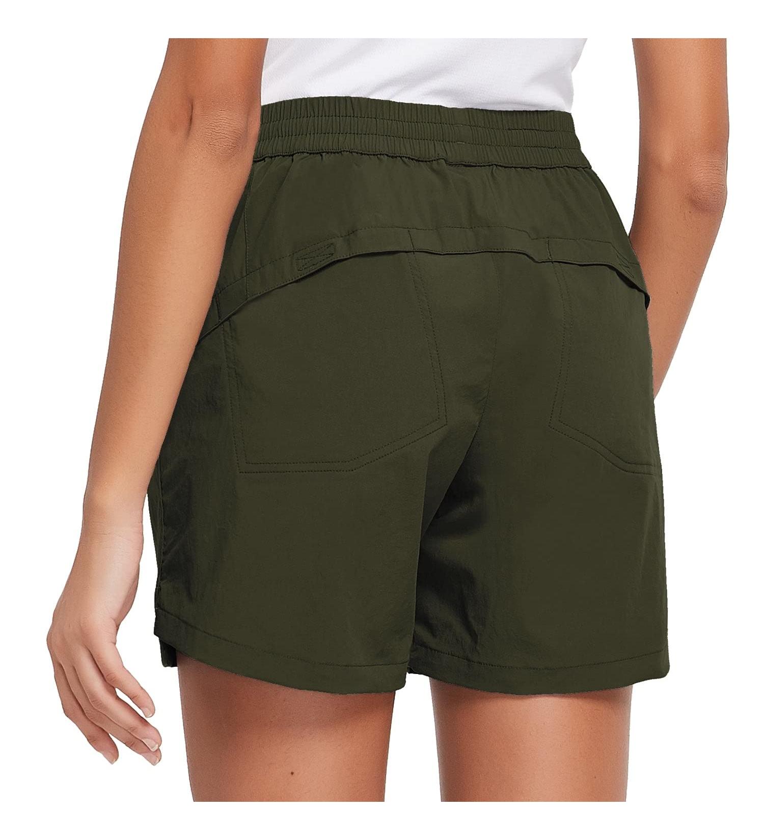 BALEAF Women's 5 Athletic Hiking Shorts - Sage Green, Size XL | Quick Dry, UPF 50+, Zipper Pockets - Buy Online on GoSupps.com