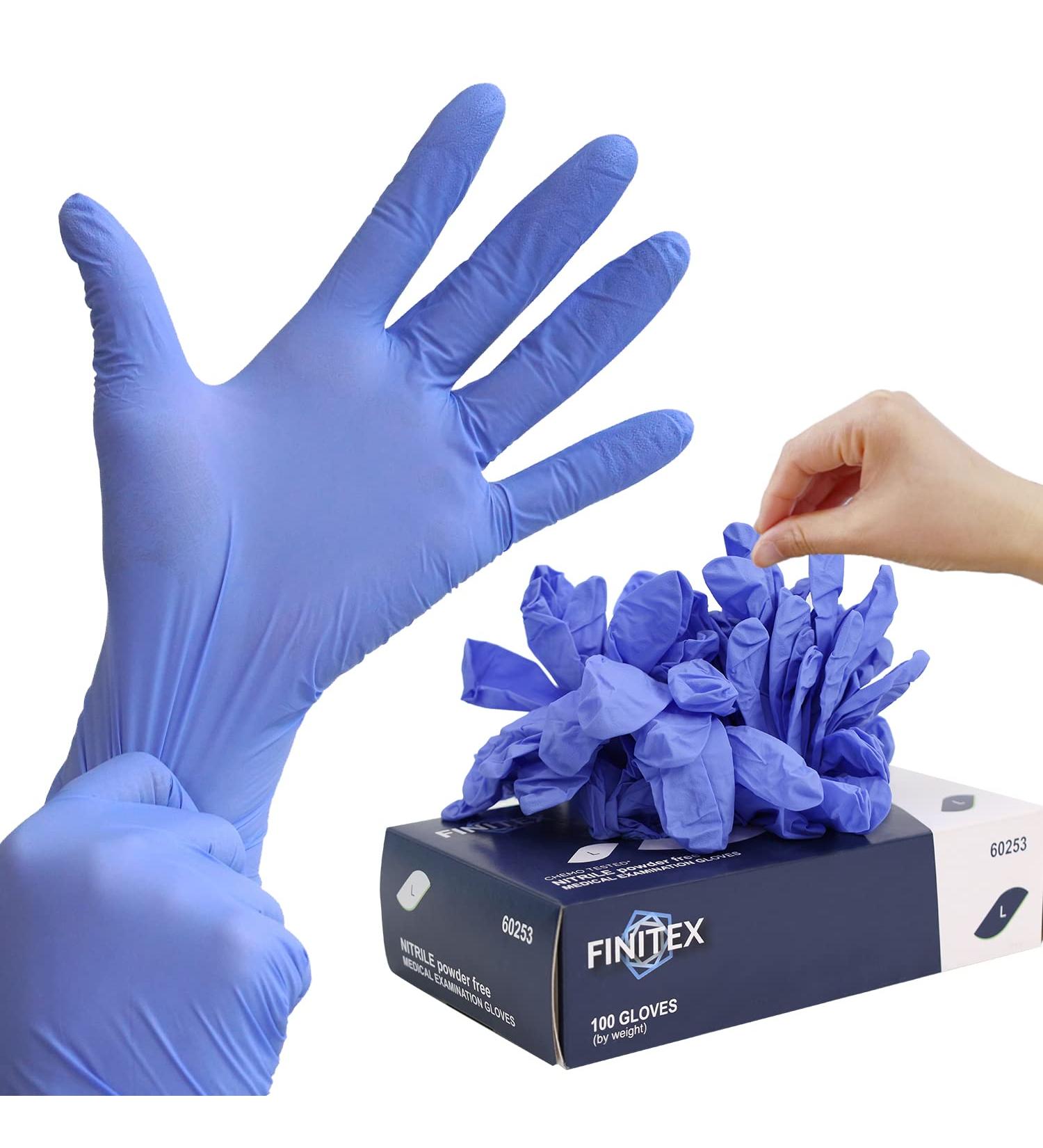 FINITEX Nitrile Disposable Gloves - 1000 PCS Latex-free Medical Exam Gloves | Purple Chemo Food Gloves | Pack of 100 Medium - Buy Online on GoSupps.com