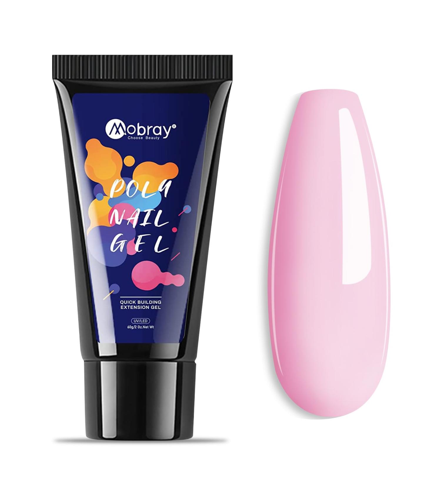 Mobray Poly Nail Gel Jelly Pink 60 ML - Sakura Pink Extension Gel for Natural Nail Enhancement - Thickening Builder Gel for Nail Art - Beginner & Professional Jelly 165 - Buy Online on GoSupps.com