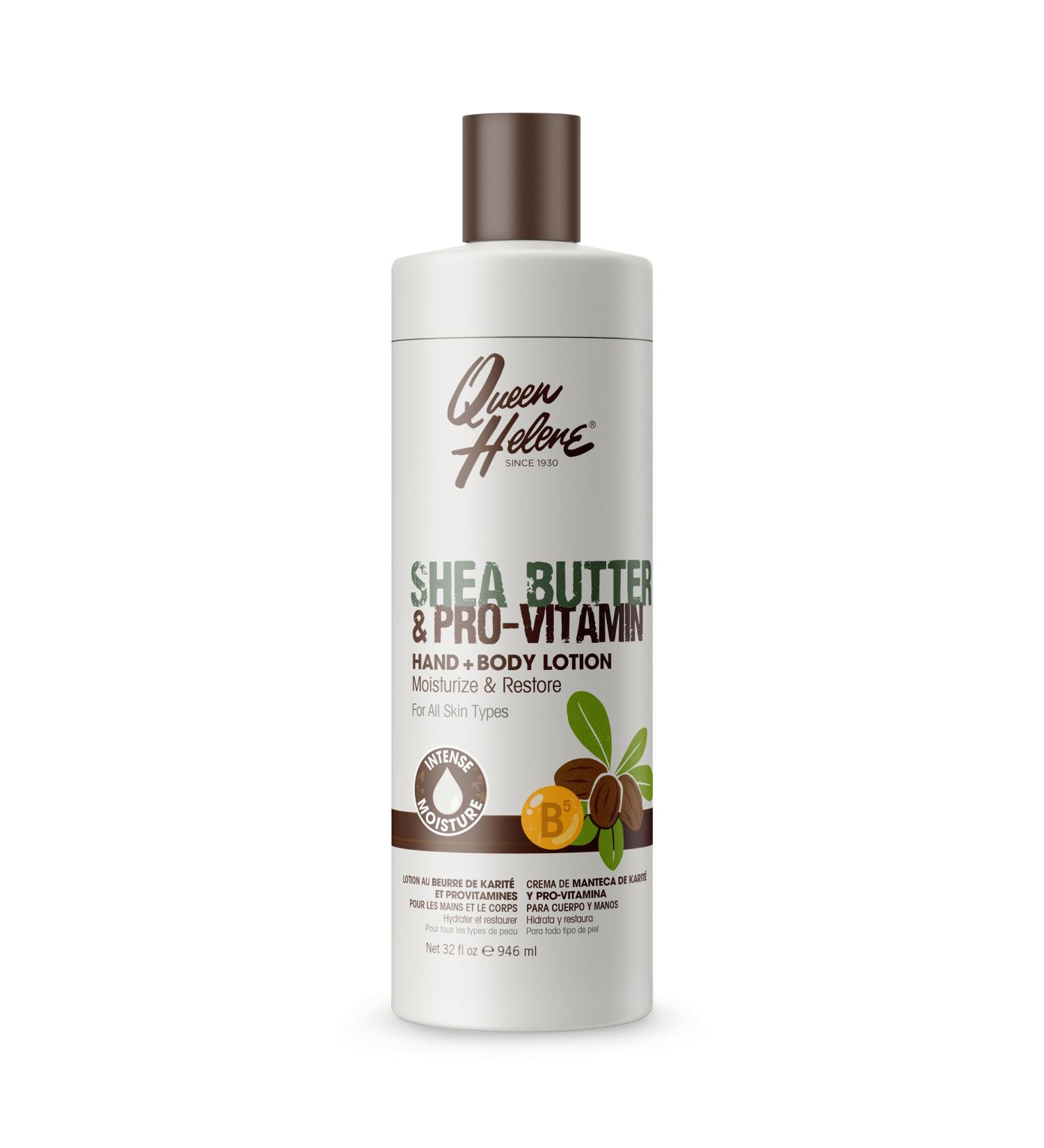 Queen Helene Shea Butter + Pro Vitamin Hand and Body Lotion 32 oz Moisturizing and Restoring Formula for All Skin Types - Buy Online on GoSupps.com