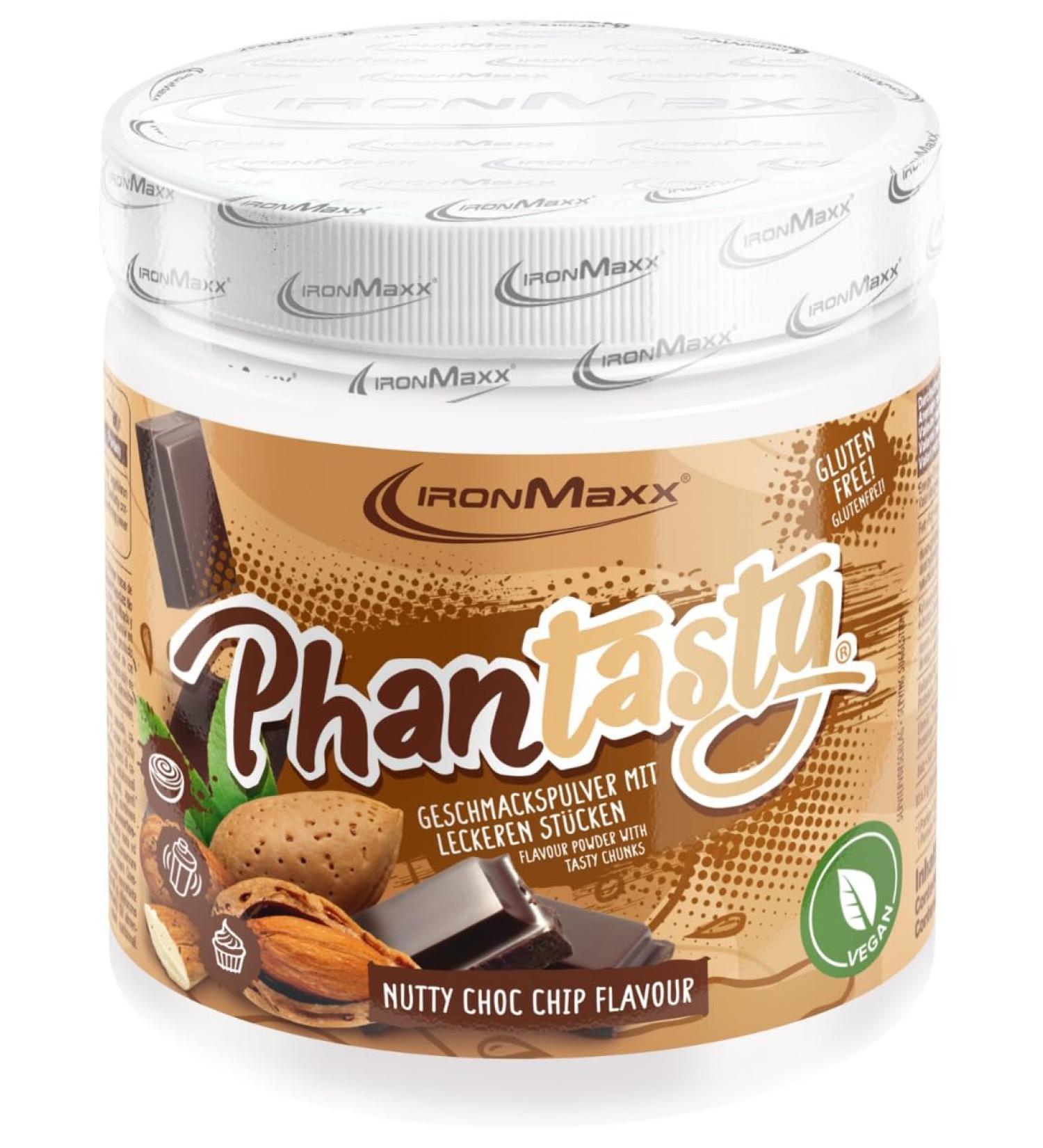IRONMAXX Partasty Thare Pourg - Vegan Nutty Choc Chip 250g | Gluten-Free Lactose-Free | Real Chocolate Pieces - Shop Now! - Buy Online on GoSupps.com