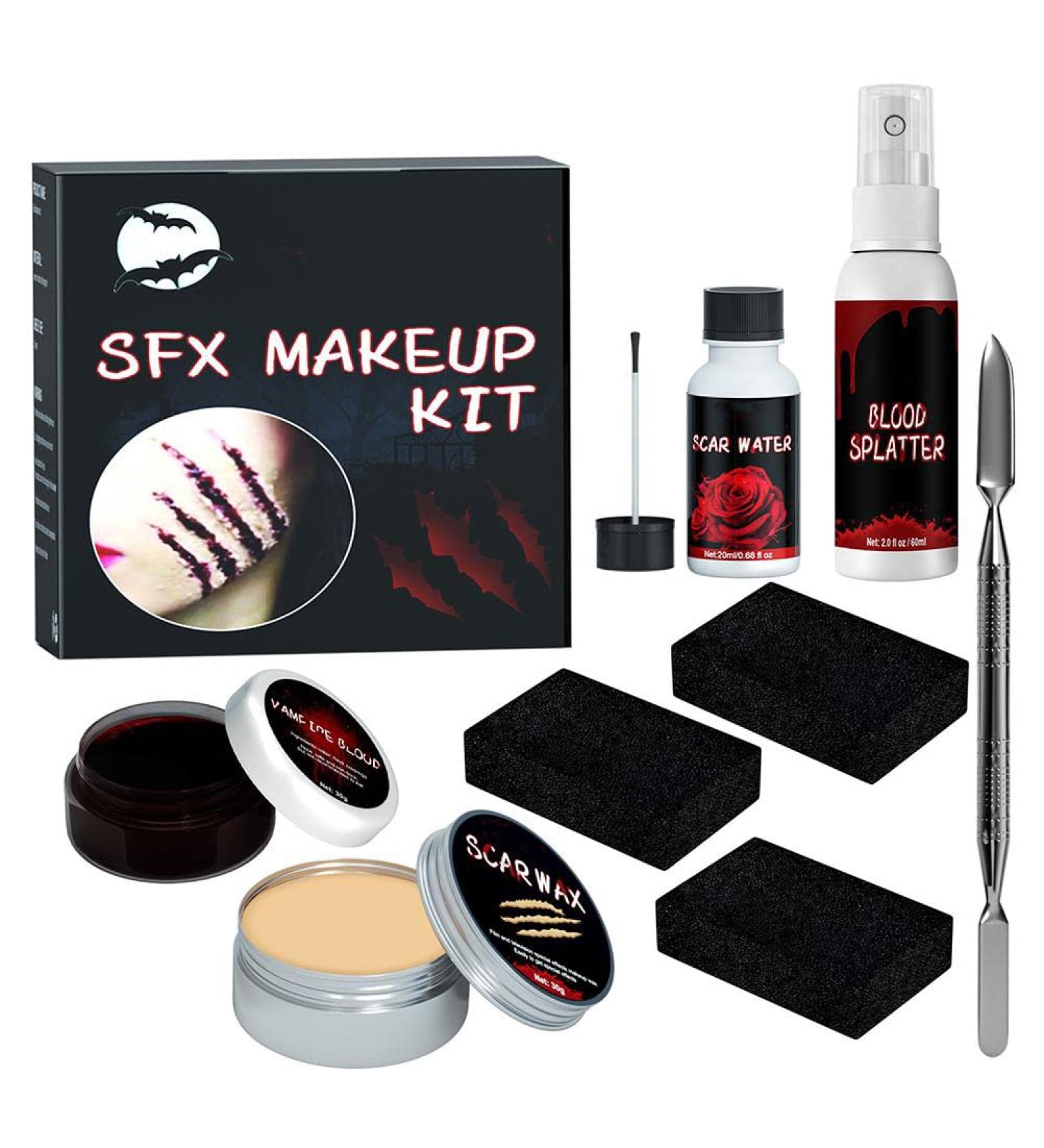  Uadme SFX Professional Makeup Kit Halloween Vampire Zombie Costume Artificial Blood Gel Wax for Scars Realistic Wounds Cuts Burns for Halloween Party - Buy Online on GoSupps.com
