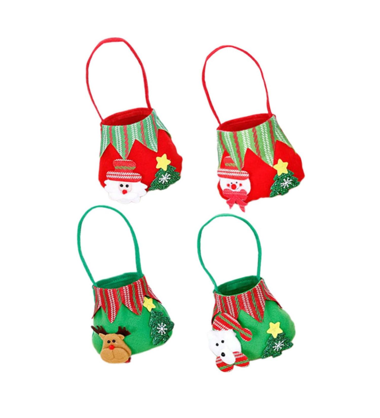 CHILDWEET 4pcs Christmas Candy Bag Xmas Candy Xmas Presents Pouches Xmas Bag Holder Brushed Cloth Snack - Buy Online on GoSupps.com