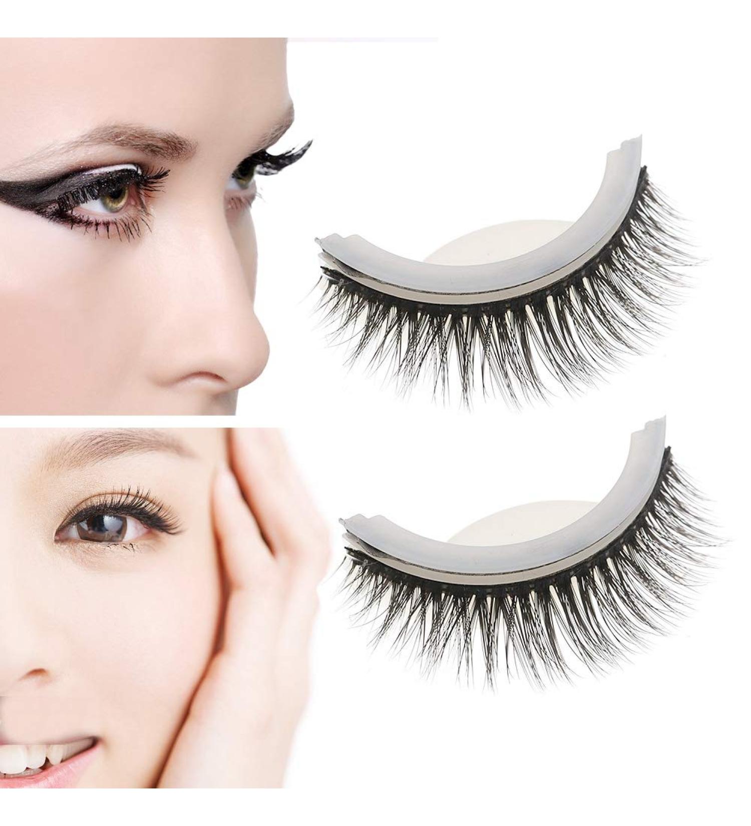1 Pair 3D Professional False Eyelash Magnetic Eyelashes Self Adhesive Eyelashes No Stimulation False Eyelashes Extension Makeup Reusable Natural Hand Made Fake Eyelashes (05#) - Buy Online on GoSupps.com
