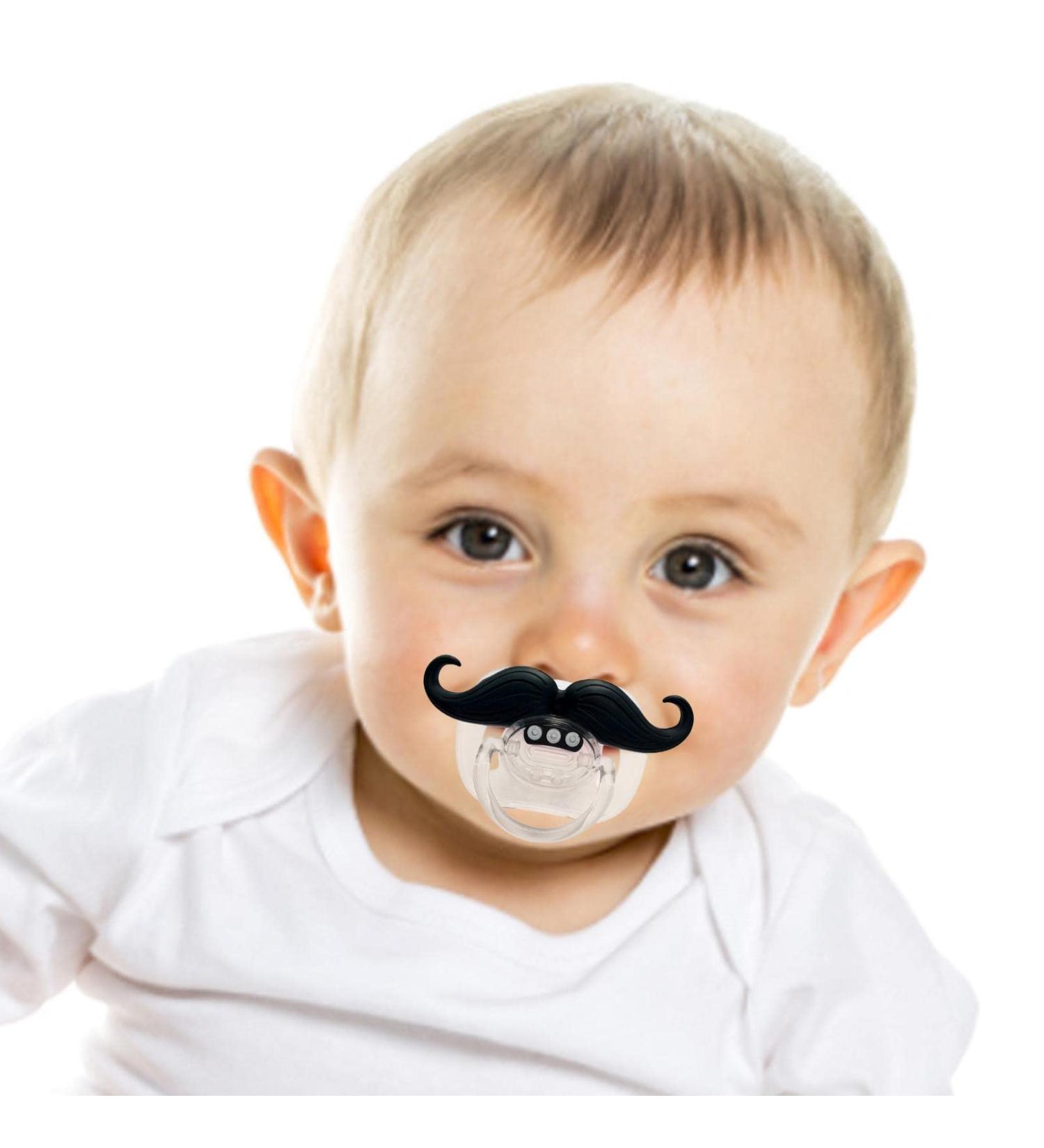 Yajimsa Baby Pacifier - Perfect Baby Shower Gift for Boys & Girls | Silicone Design for Teething | Funny Curly Beard Baby Toy - Buy Online on GoSupps.com