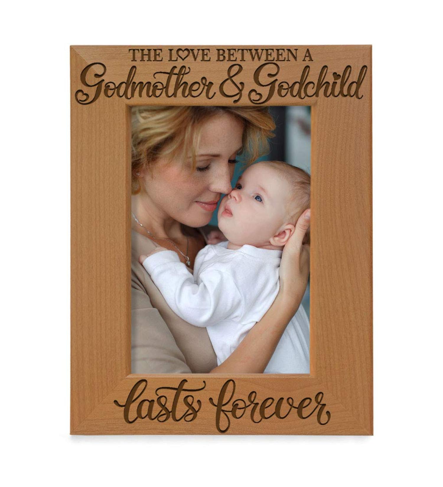 KATE POSH Godmother & Godchild Forever Picture Frame - Baptism Gift from Goddaughter/Godson - Engraved Natural Wood Frame (4x6-Vertical) - Buy Online on GoSupps.com