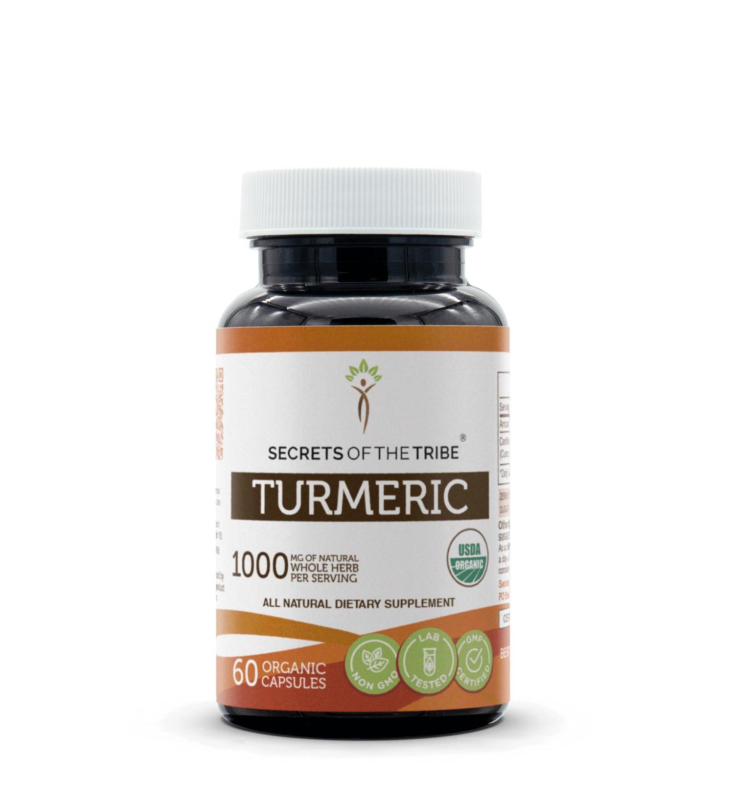 Turmeric USDA Organic 60 Capsules | Made with Organic Vegetarian Capsules and Organic Turmeric (Curcuma Longa) Dried Root (60 Capsules) 60 Count (Pack of 1) - Buy Online on GoSupps.com