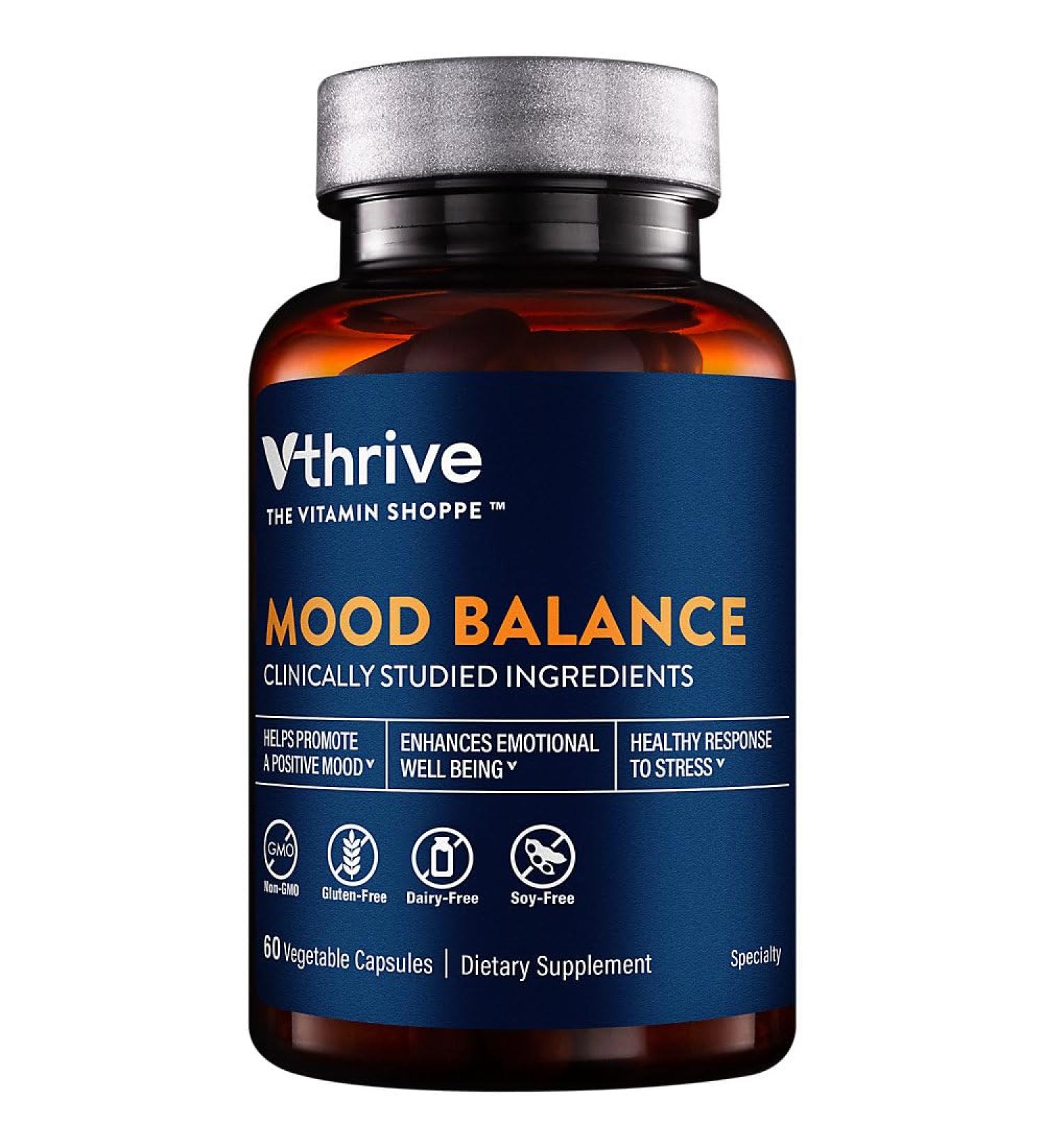 Vthrive Mood Balance - Supports a Positive Mood & Enhances Emotional Wellbeing (60 Vegetable Capsules) - Buy Online on GoSupps.com