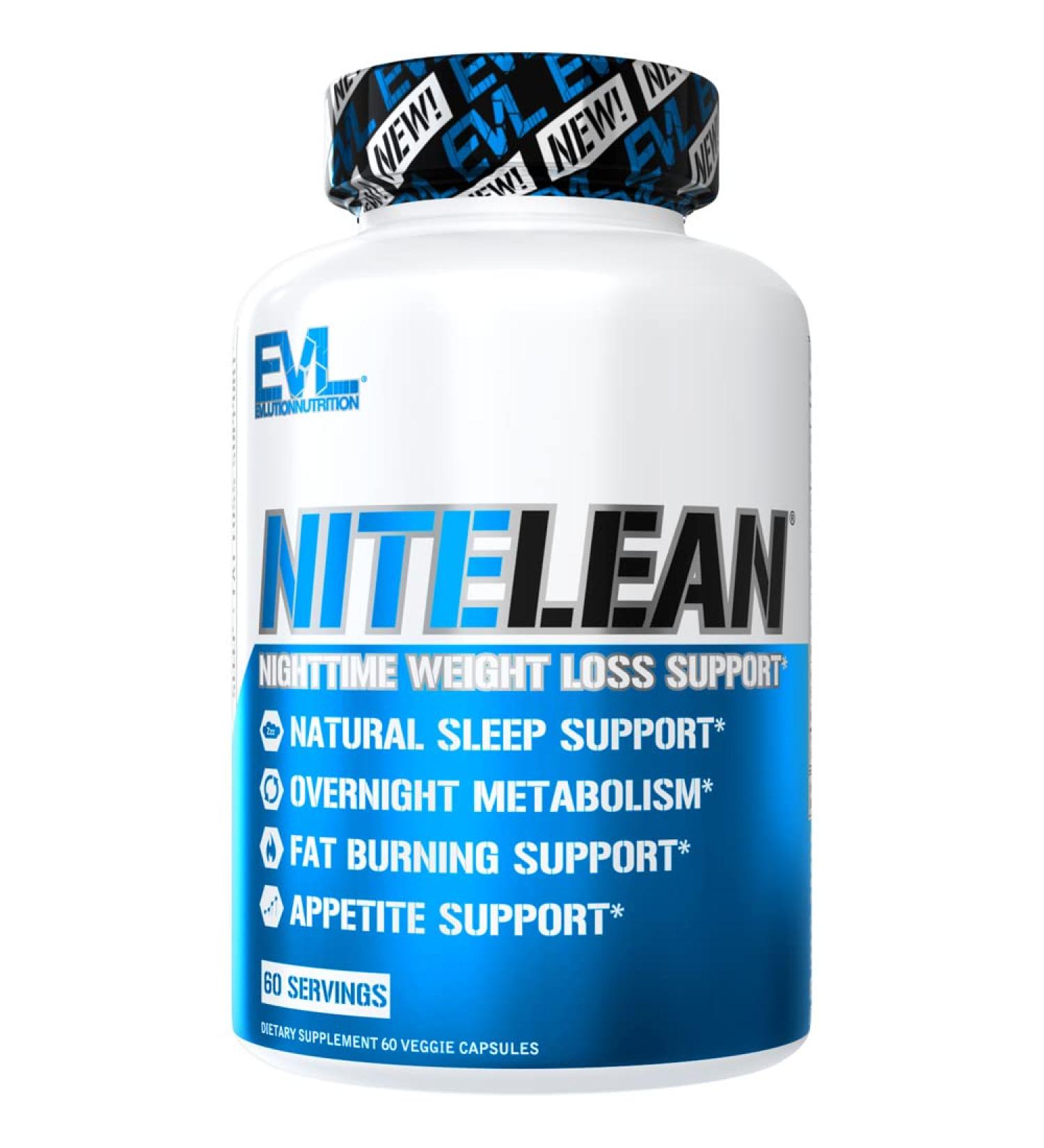 Evlution Nutrition Night Time Fat Burner - Appetite Suppressant & Metabolism Booster for Weight Loss - 60 Servings - Buy Online on GoSupps.com