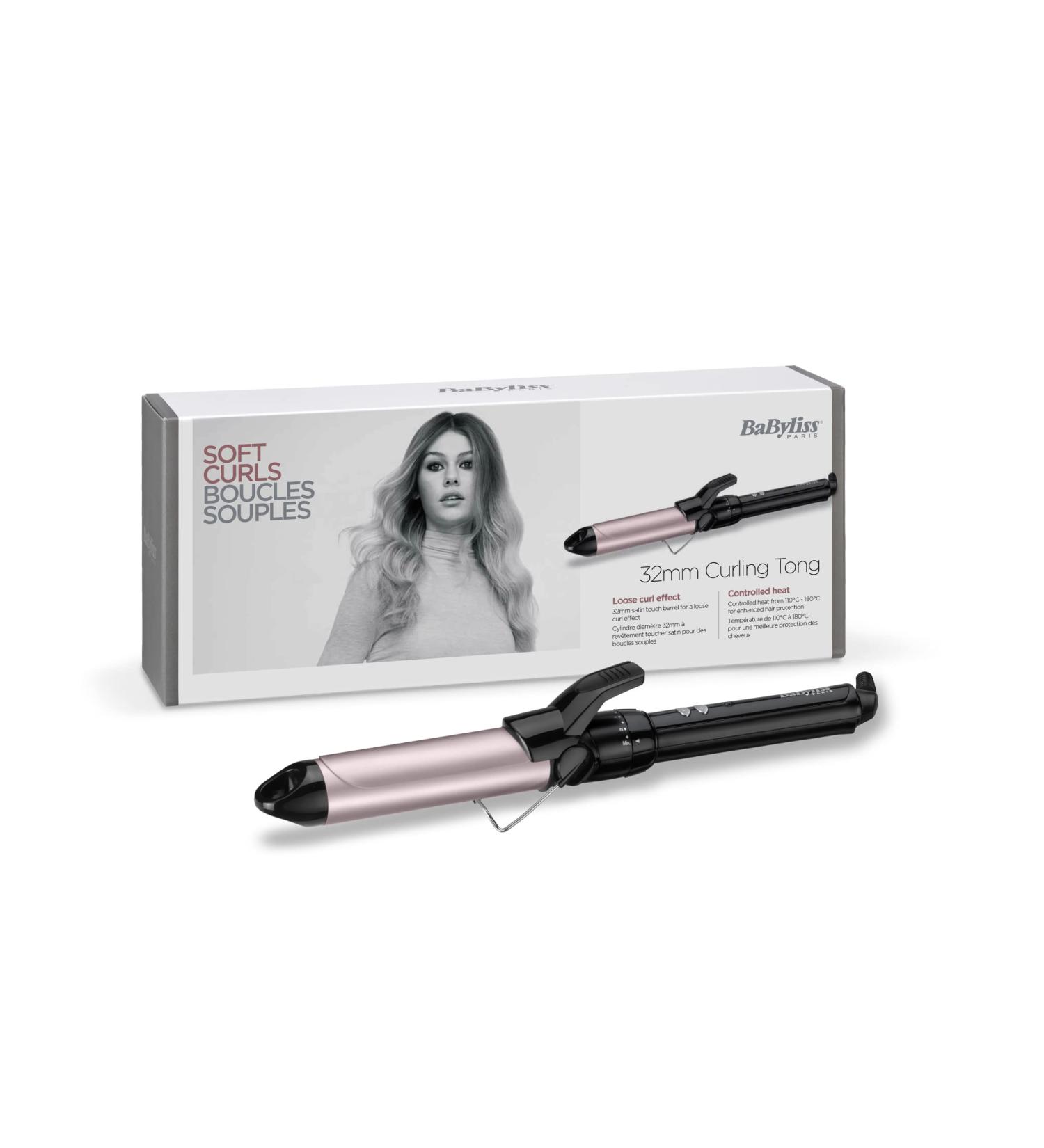 BaByliss 32mm Curling Iron - Large Diameter Clamp for Natural Loose Curls | Black | International Shipping Available - Buy Online on GoSupps.com