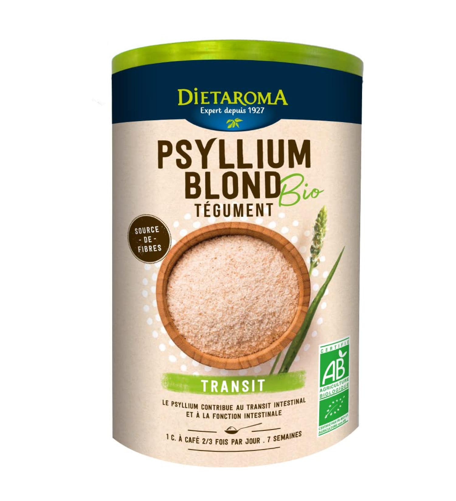 Psyllium blond Bio - Pot 300g Dietaroma.