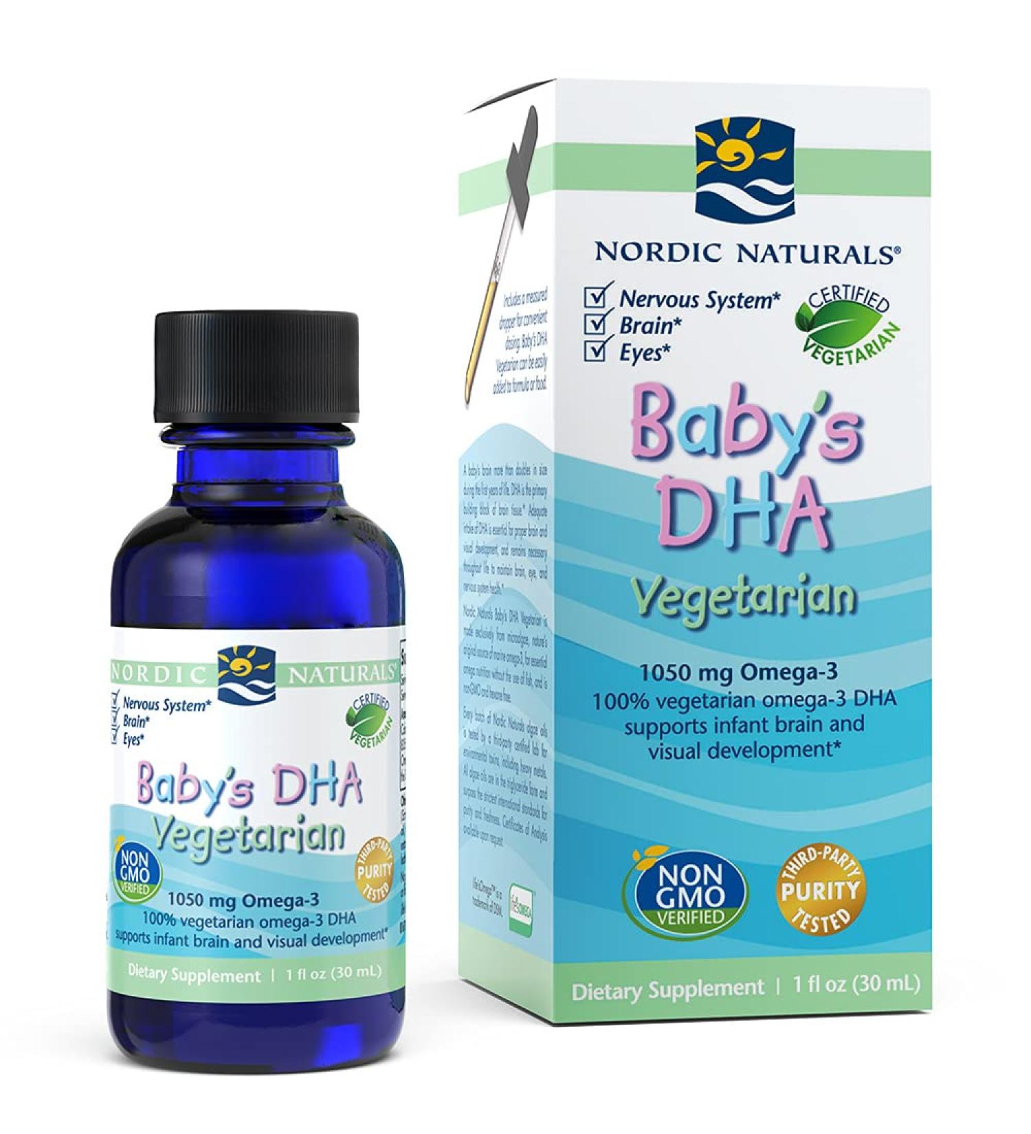 Nordic Naturals Baby's DHA Vegetarian 1 fl oz - Essential Omega-3 for Infants - Buy Online on GoSupps.com