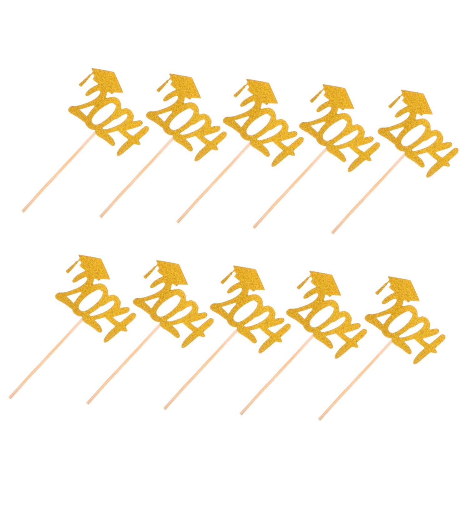 ERINGOGO 10pcs Graduation Cap Appetizer Pick Graduation Party Cupcake Toppers 2024 Appetizer Picks Graduation Party Decorations 2024 Graduation Cupcake Picks Wood The Banner Paper Cup - Buy Online on GoSupps.com