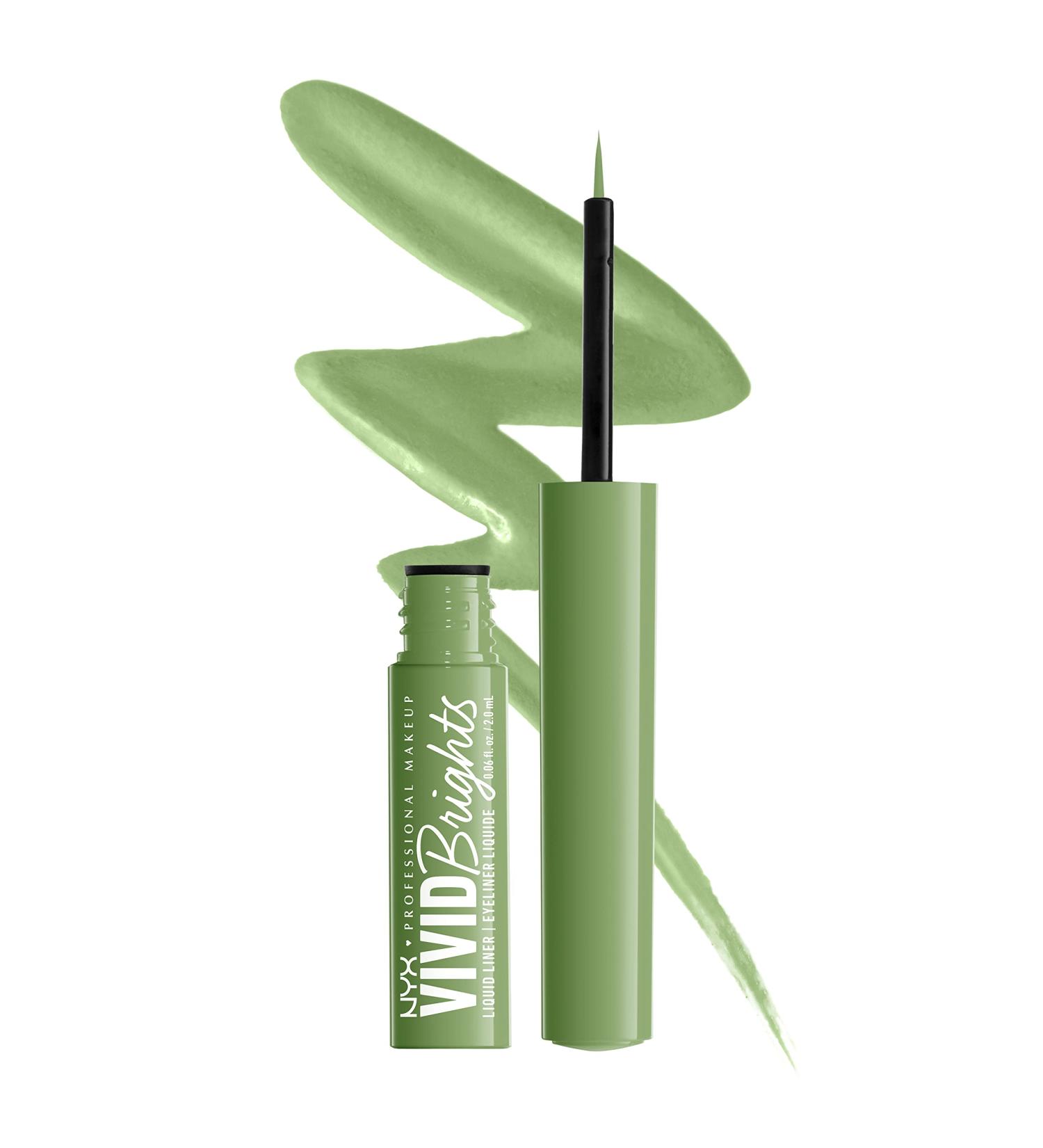 NYX Vivid Brights Liquid Liner - Ghosted Green 02 | Smear-Resistant & Precise Eyeliner - Buy Online on GoSupps.com