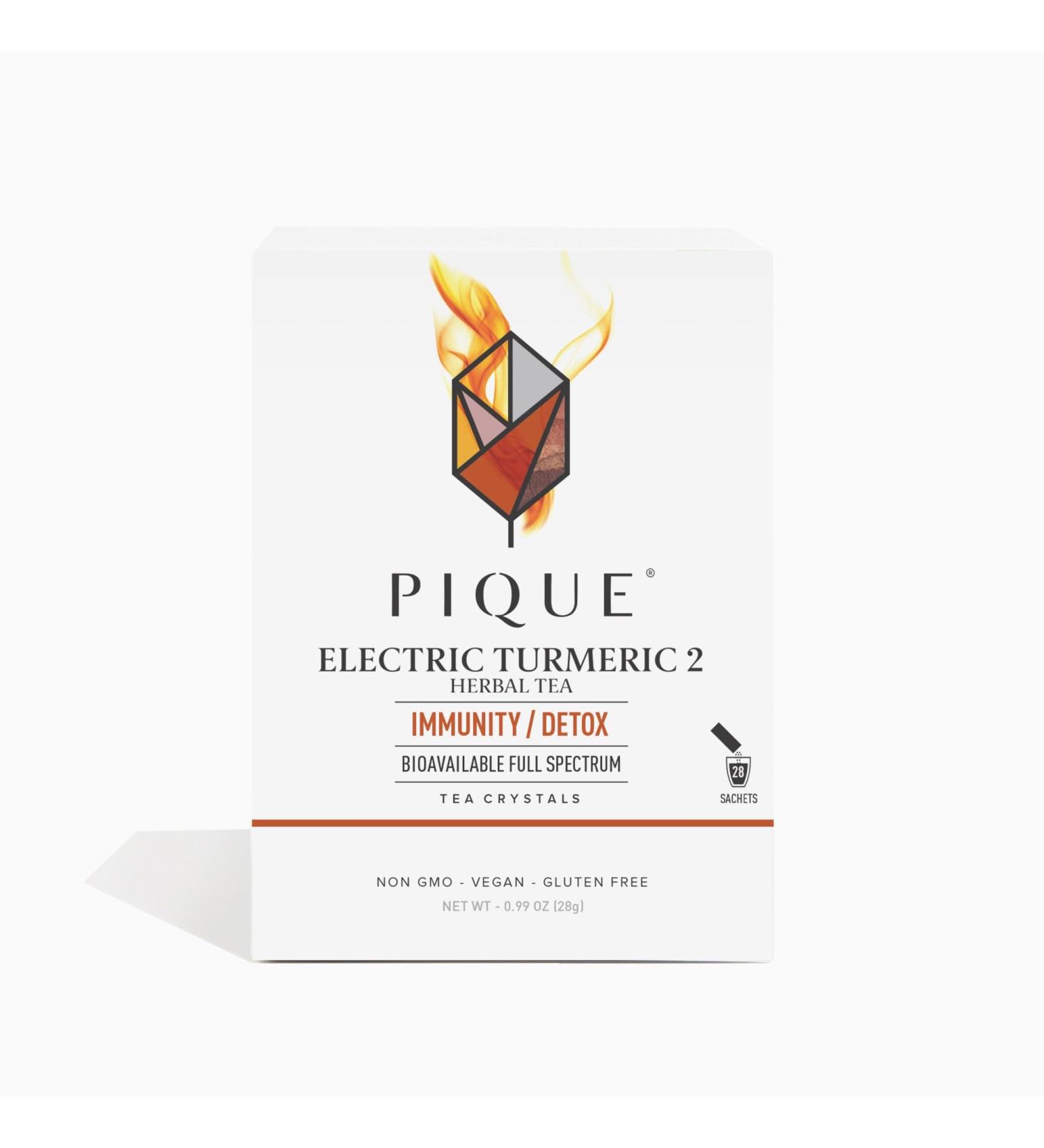 PIQUE Electric Turmeric 2 - Supports Healthy Immunity The Natural Inflammatory Response Natural Detox Pathways and Radiant Skin - 28ct Single Serve Sticks (Pack of 1) - Buy Online on GoSupps.com