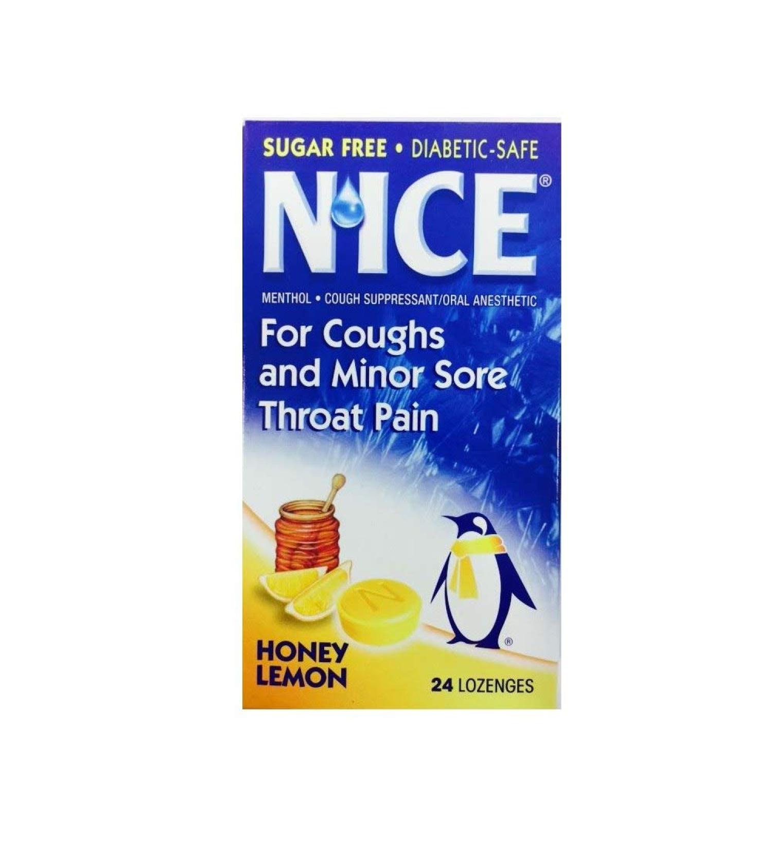 N'ice for Coughs and Minor Sore Throat Pain Honey Lemon Flavor 24 Count 24 Count