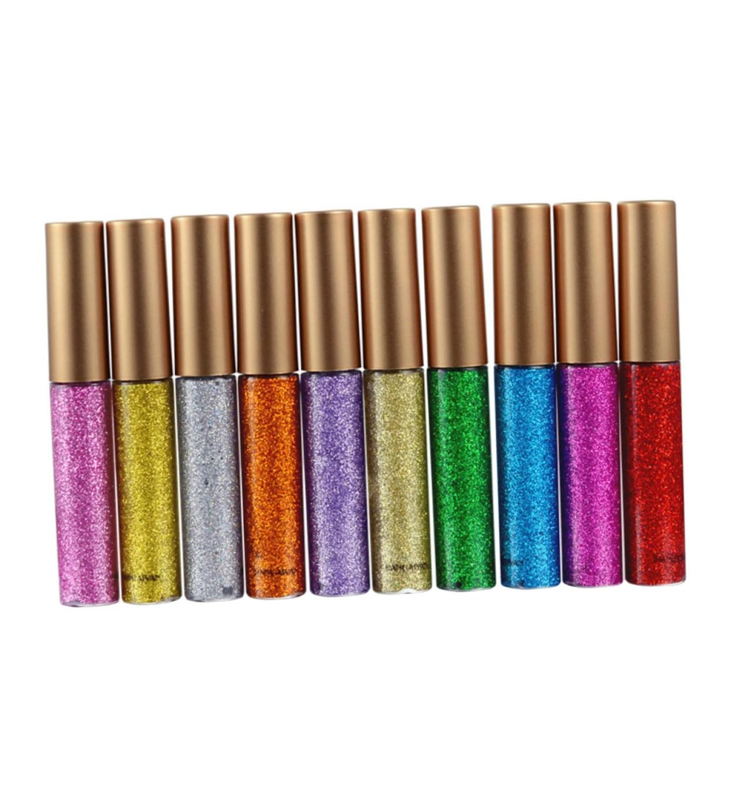 TOVINANNA 10pcs Liquid Eyeliner Eye Shadow Eyeliner Pencil Shinny Eyeliner Liquid Eyeshadow Colorful - Buy Online on GoSupps.com