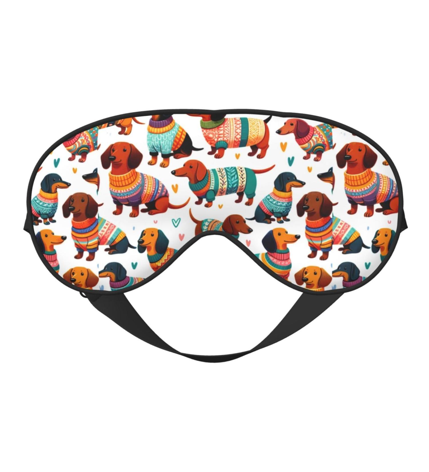 Double-Sided Dachshund Sleep Mask | Colorful Eye Cover for Comfortable Sleep Unisex Night Eye Shade - Buy Online on GoSupps.com