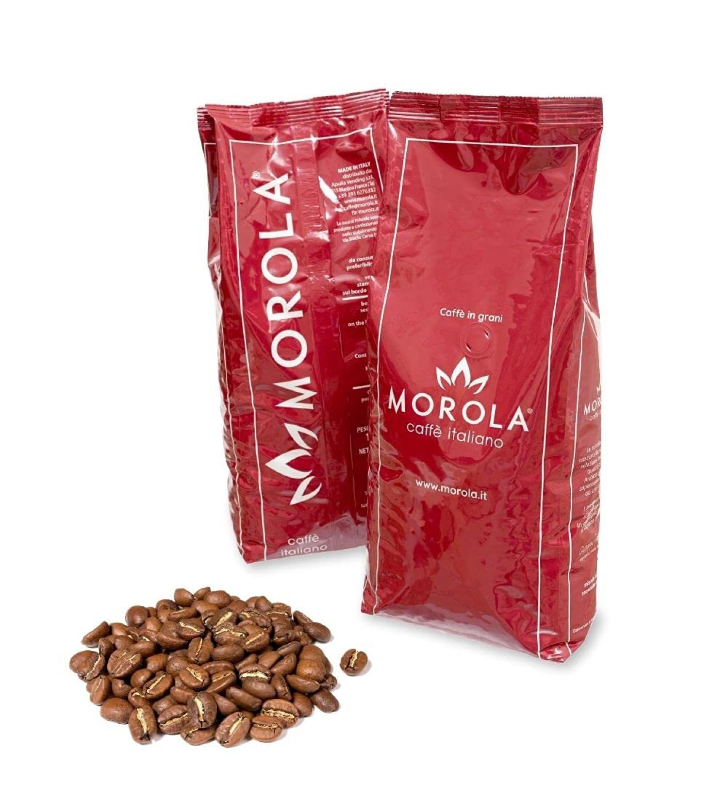 Morola Caff Italiano - Coffee Beans - Morola Red Blend - 1000g Bag - 1kg Pack - Made in Italy - Buy Online on GoSupps.com