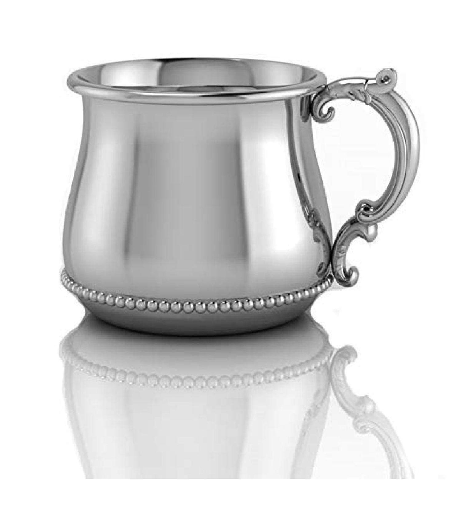 Krysaliis Sterling Silver Classic Beaded Cup - Engravable Keepsake Gift in Premium Box - Buy Online on GoSupps.com
