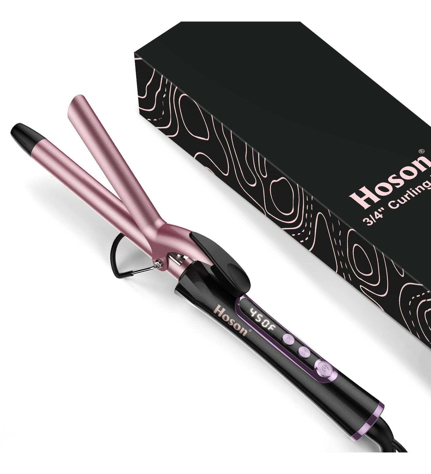 3/4 Inch Dual Voltage Curling Iron for Short Hair - Ceramic Tourmaline Professional Curling Wand in Rose Gold - Buy Online on GoSupps.com