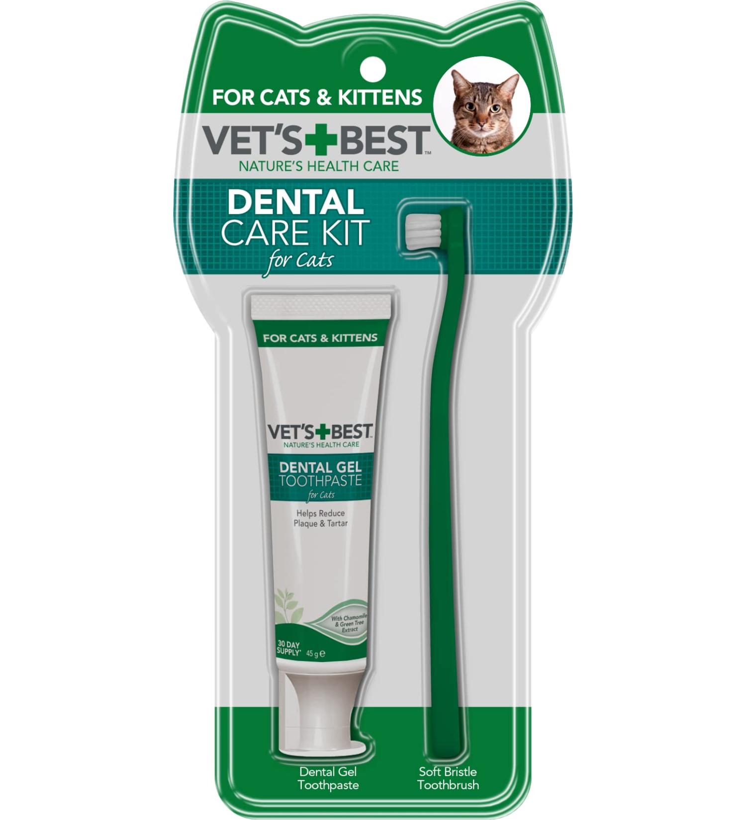 Vet's Best Cat Toothpaste - Dental Care Gel Kit for Fresh Breath & Teeth Cleaning | 140g - Buy Online on GoSupps.com