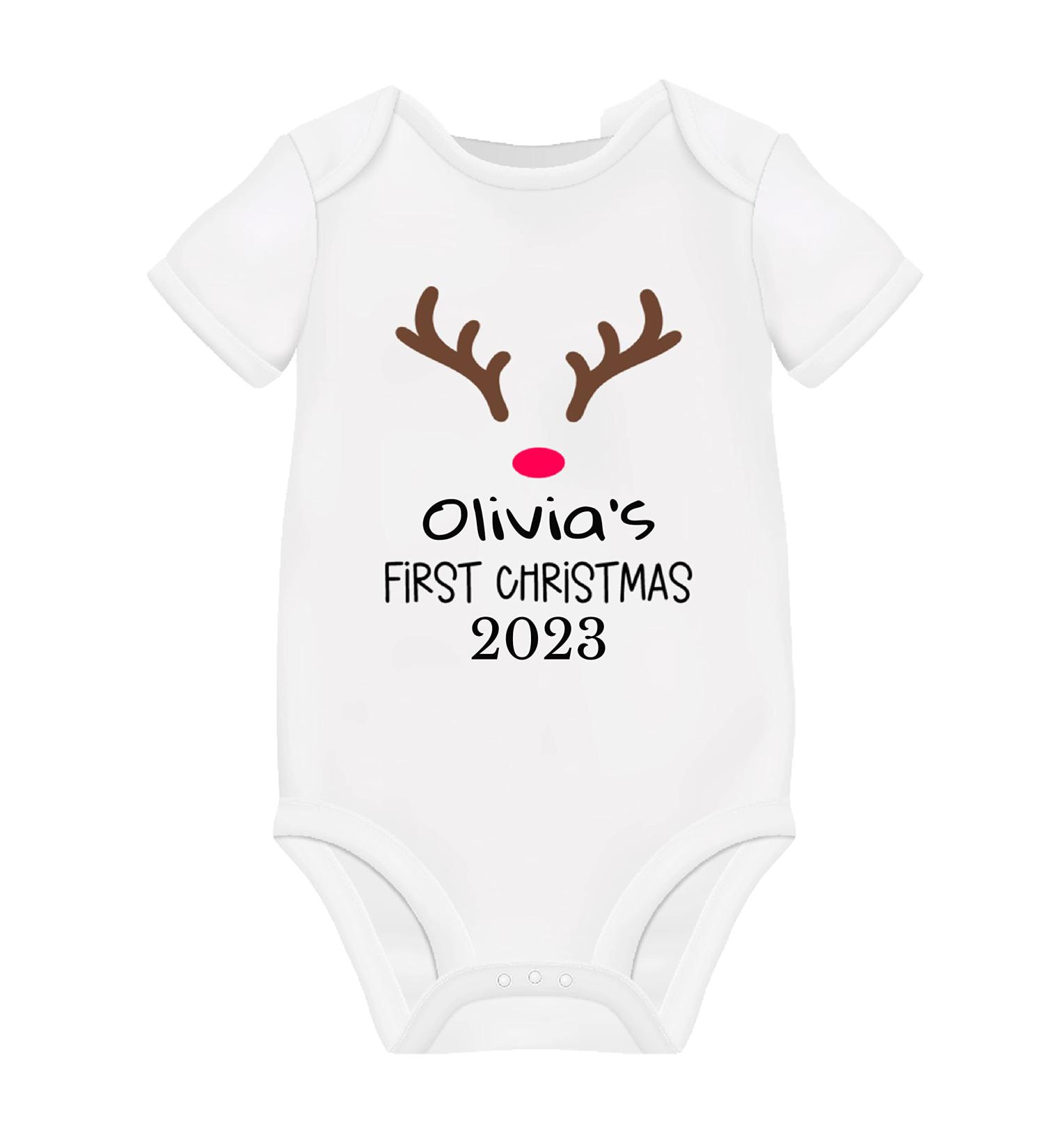 Personalised My First Christmas Baby Grow Vest | 1st Xmas Gift for Newborns | Unisex Baby Clothes 6-9 Months - Buy Online on GoSupps.com