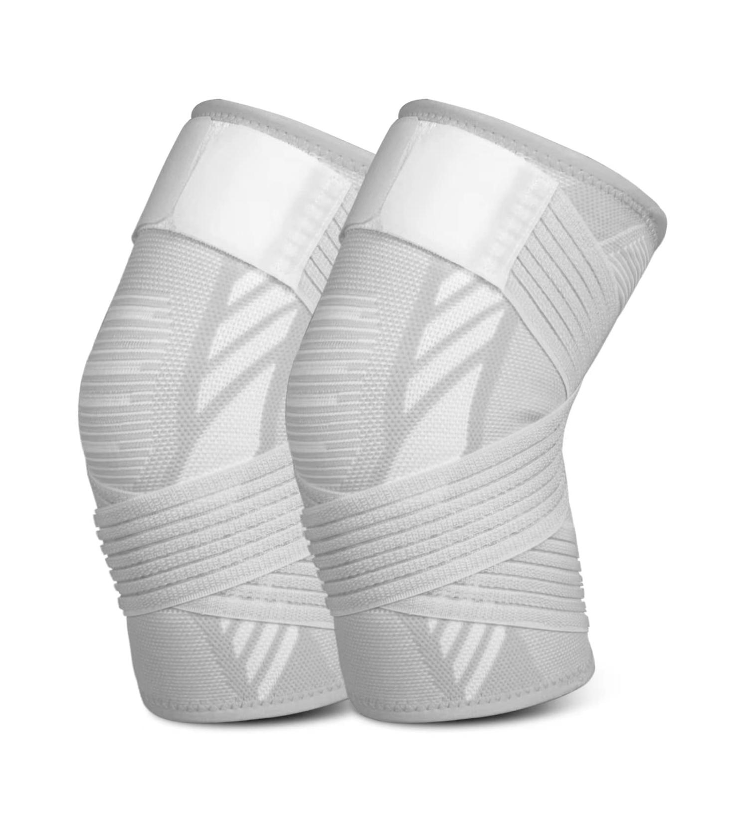 Kniebandage f r Damen & Herren - 2er Set verstellbare Knieschoner mit Anti-Rutsch-Silikon f r Sport Arthrose Gelenkschmerzen & Verletzungen - Grau L - Buy Online on GoSupps.com